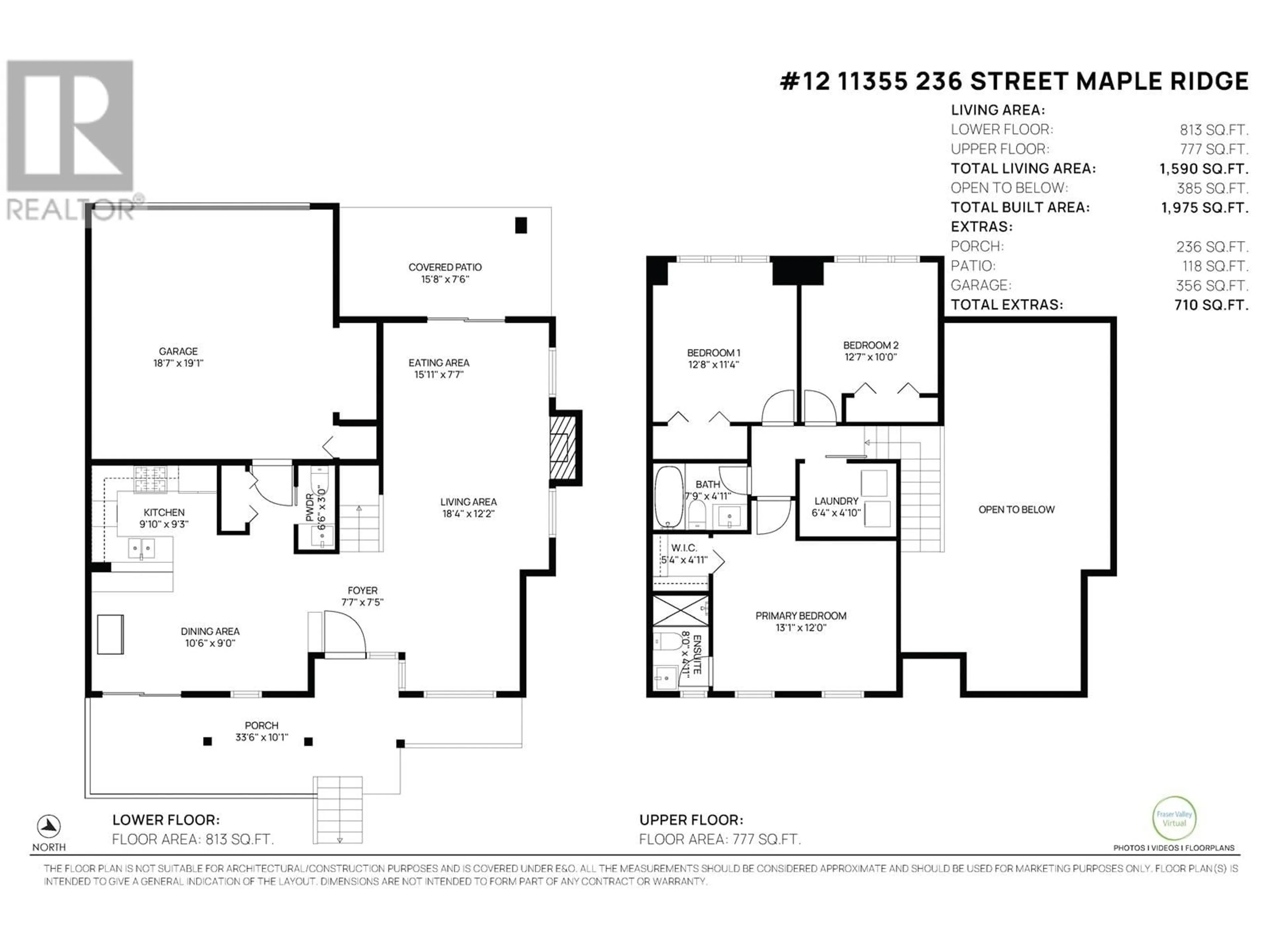 Floor plan for 12 - 11355 236 STREET, Maple Ridge British Columbia V2W1W4