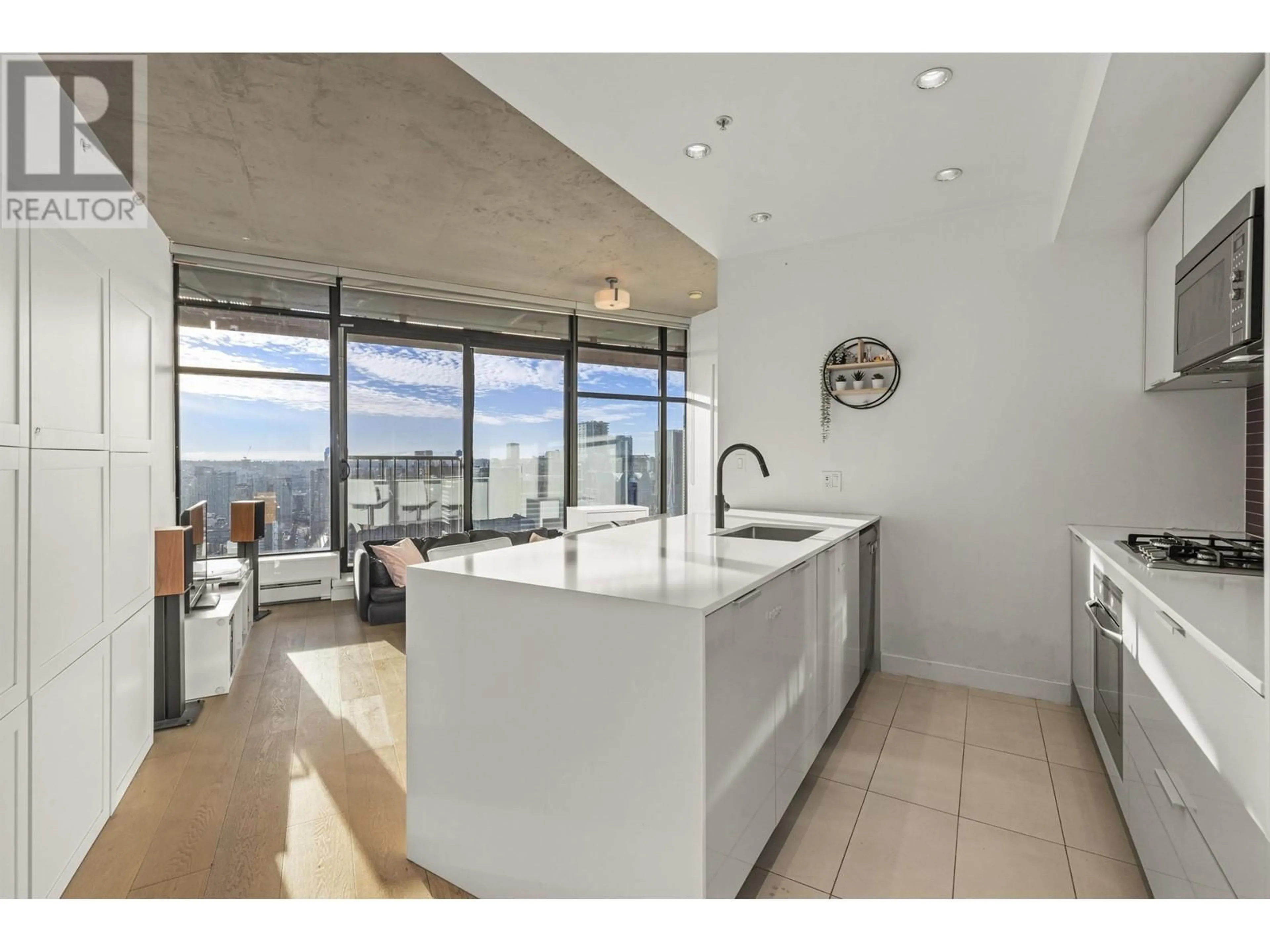 Open concept kitchen, ceramic/tile floor for 4108 - 128 CORDOVA STREET, Vancouver British Columbia V6B0E6