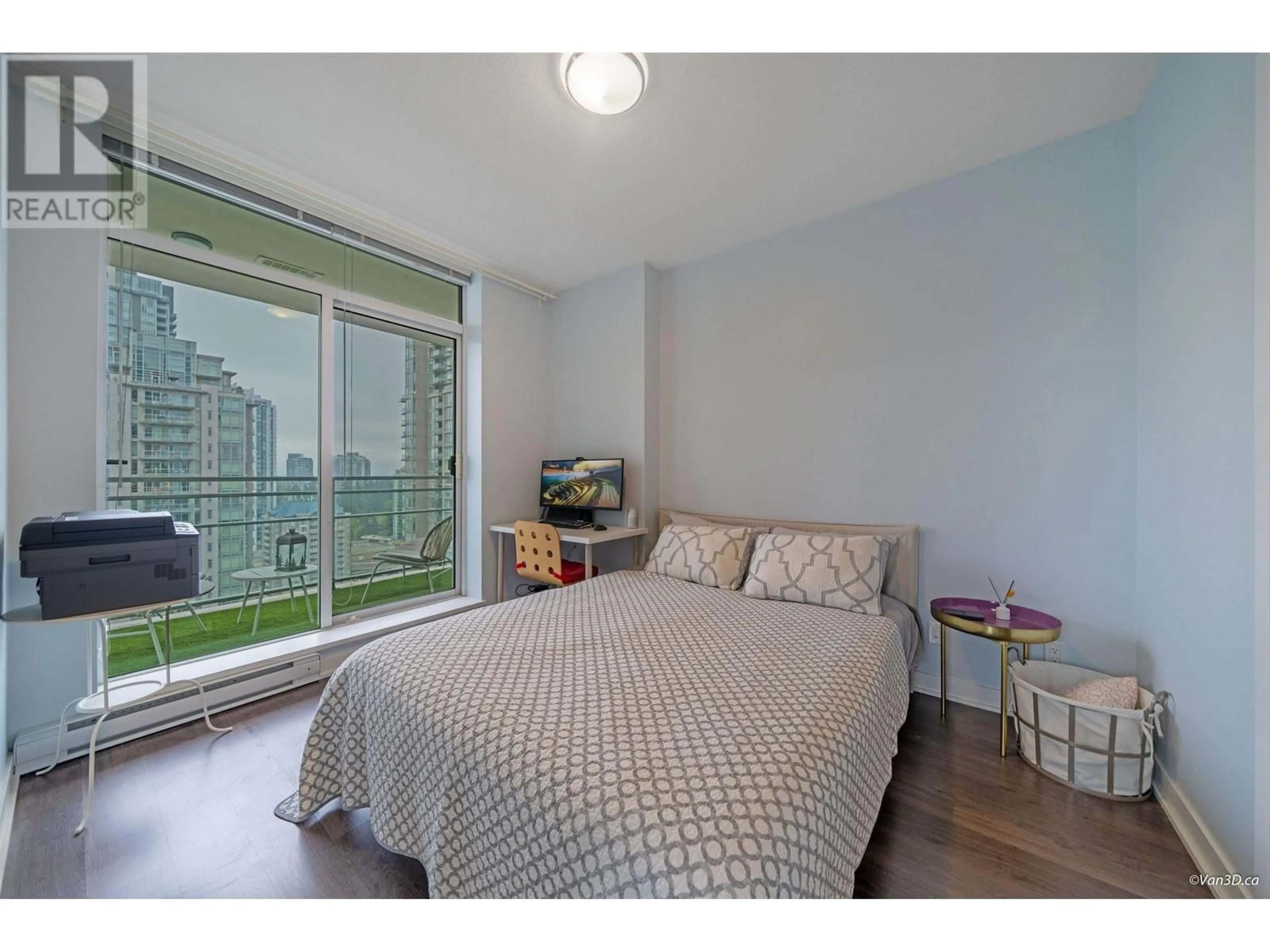 Bedroom with bed, wood/laminate floor for 2602 - 2975 ATLANTIC AVENUE, Coquitlam British Columbia V3B0C5