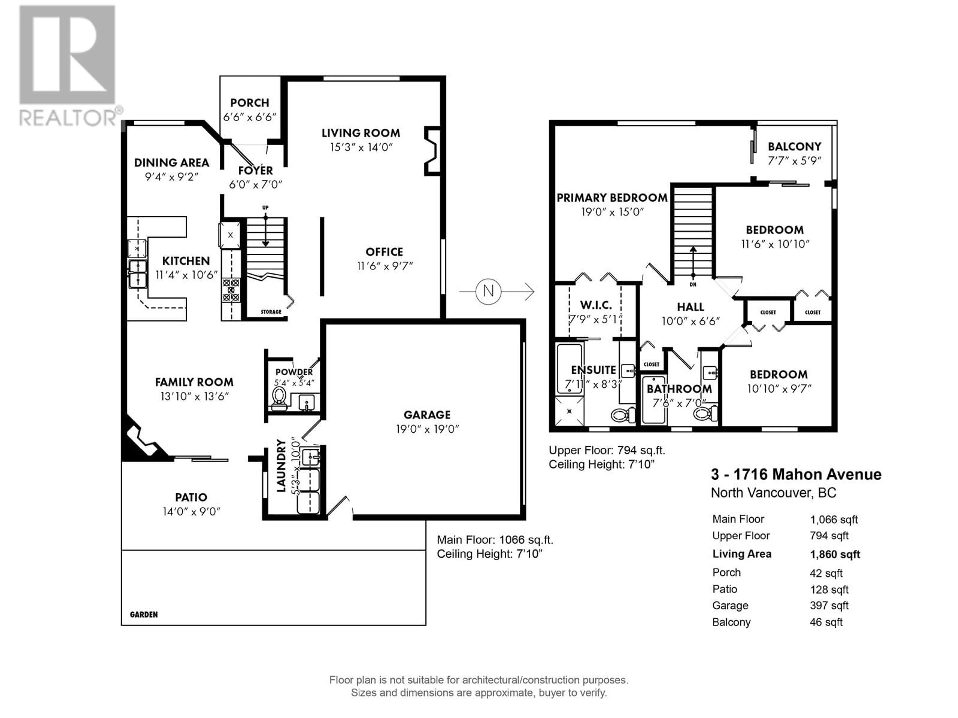 Floor plan for 3 - 1716 MAHON AVENUE, North Vancouver British Columbia V7M2T1