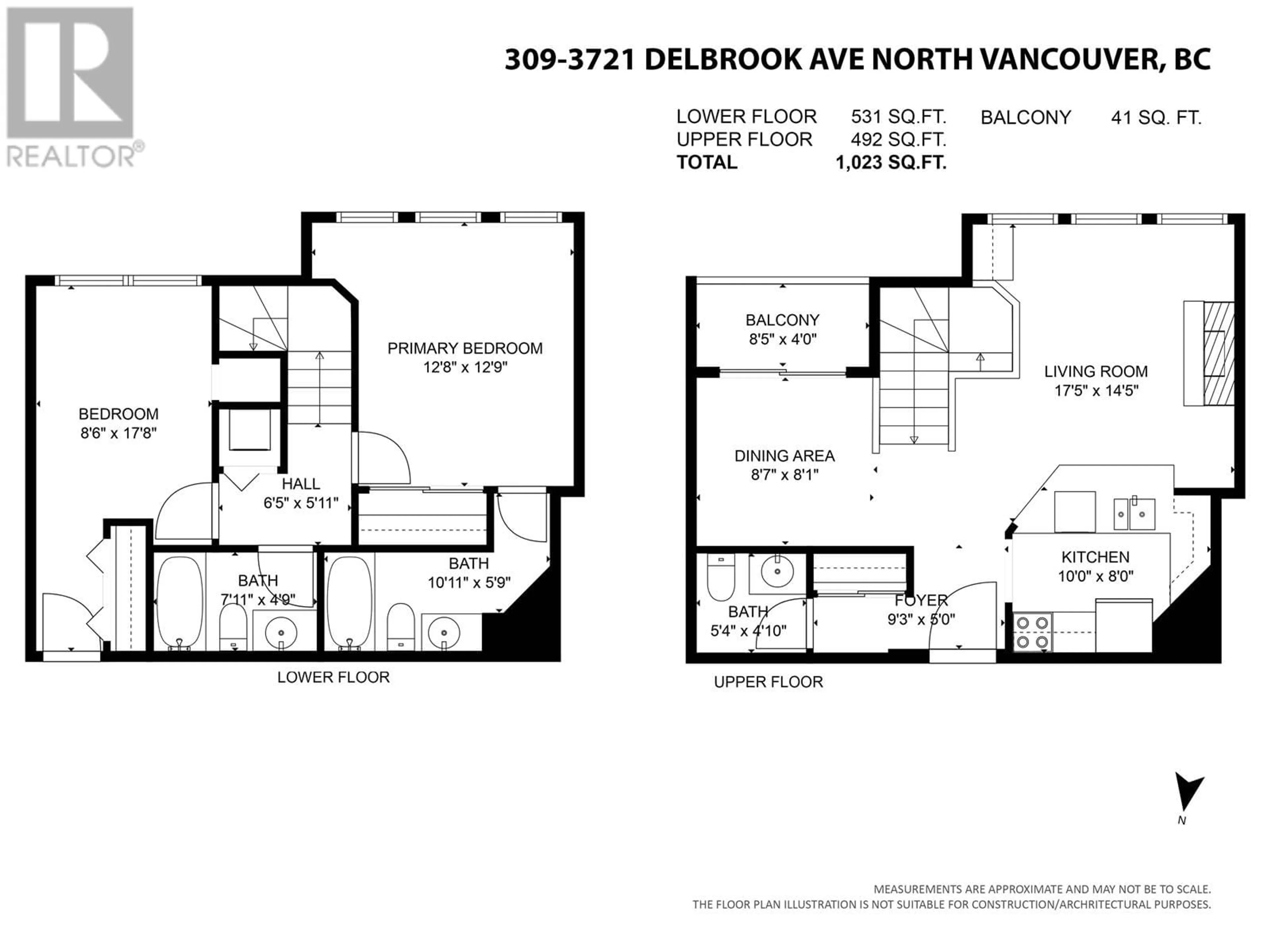 Floor plan for 309 - 3721 DELBROOK AVENUE, North Vancouver British Columbia V7N3Z4