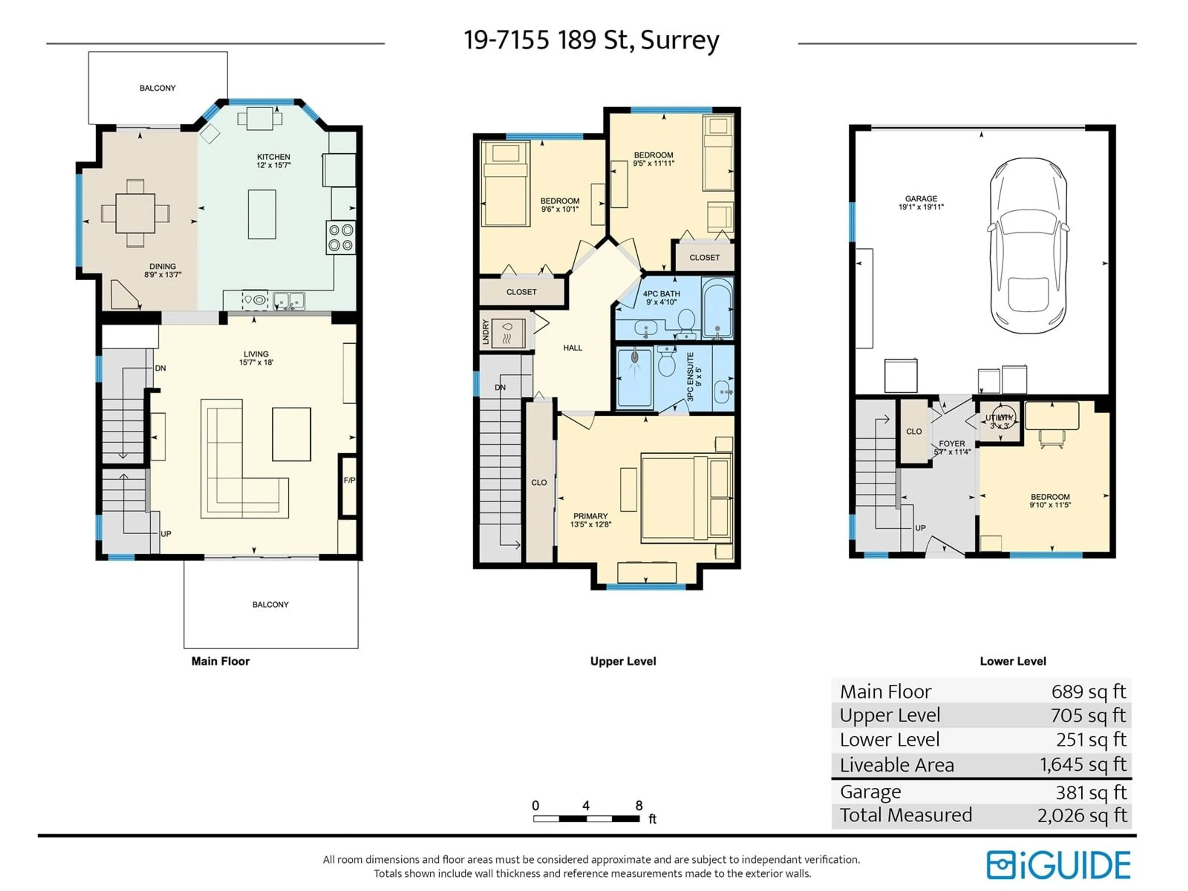 Floor plan for 19 - 7155 189, Surrey British Columbia V4N5S8