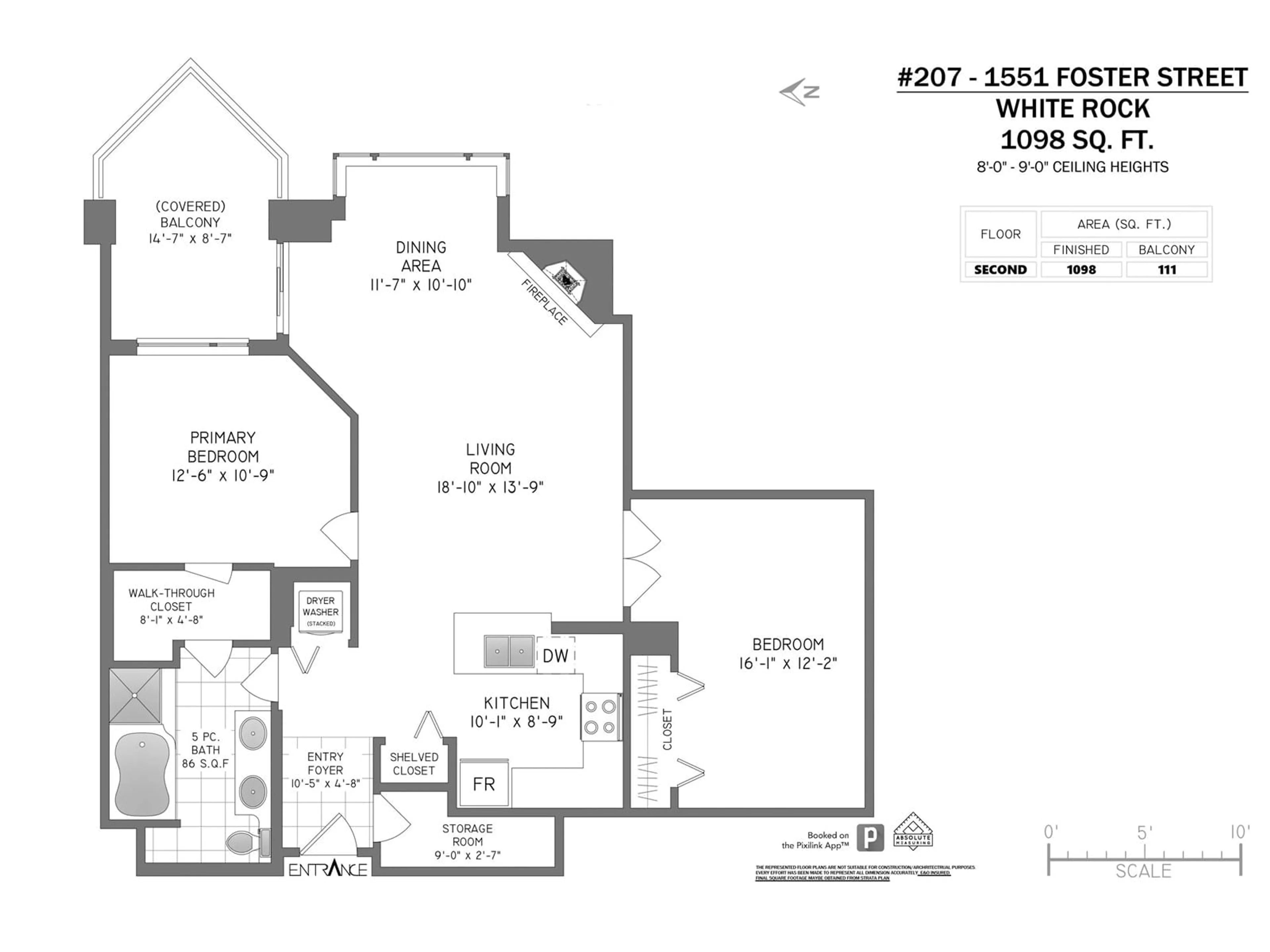 Floor plan for 207 - 1551 FOSTER, White Rock British Columbia V4B5M1