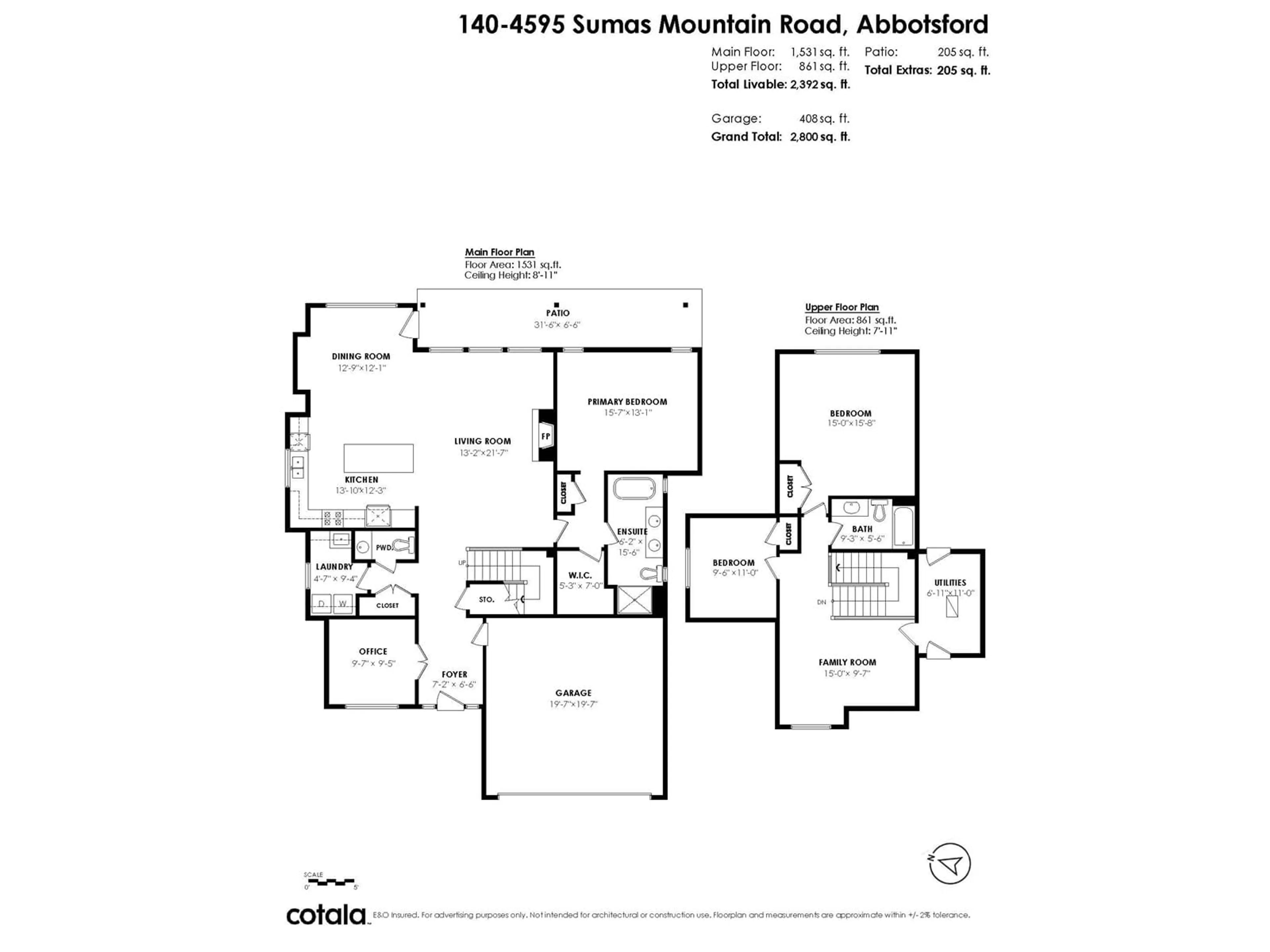 Floor plan for 140 - 4595 SUMAS MOUNTAIN, Abbotsford British Columbia V3G0E5