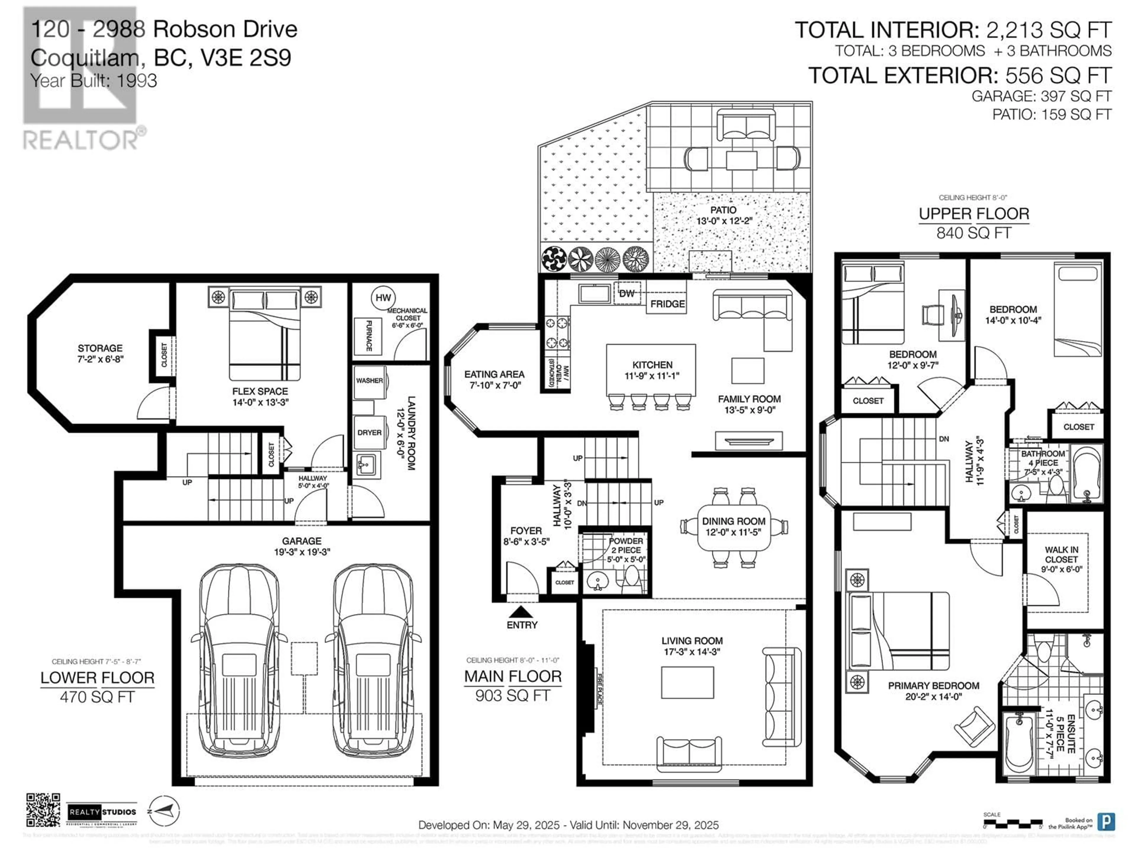 Floor plan for 120 - 2998 ROBSON DRIVE, Coquitlam British Columbia V3E2X6