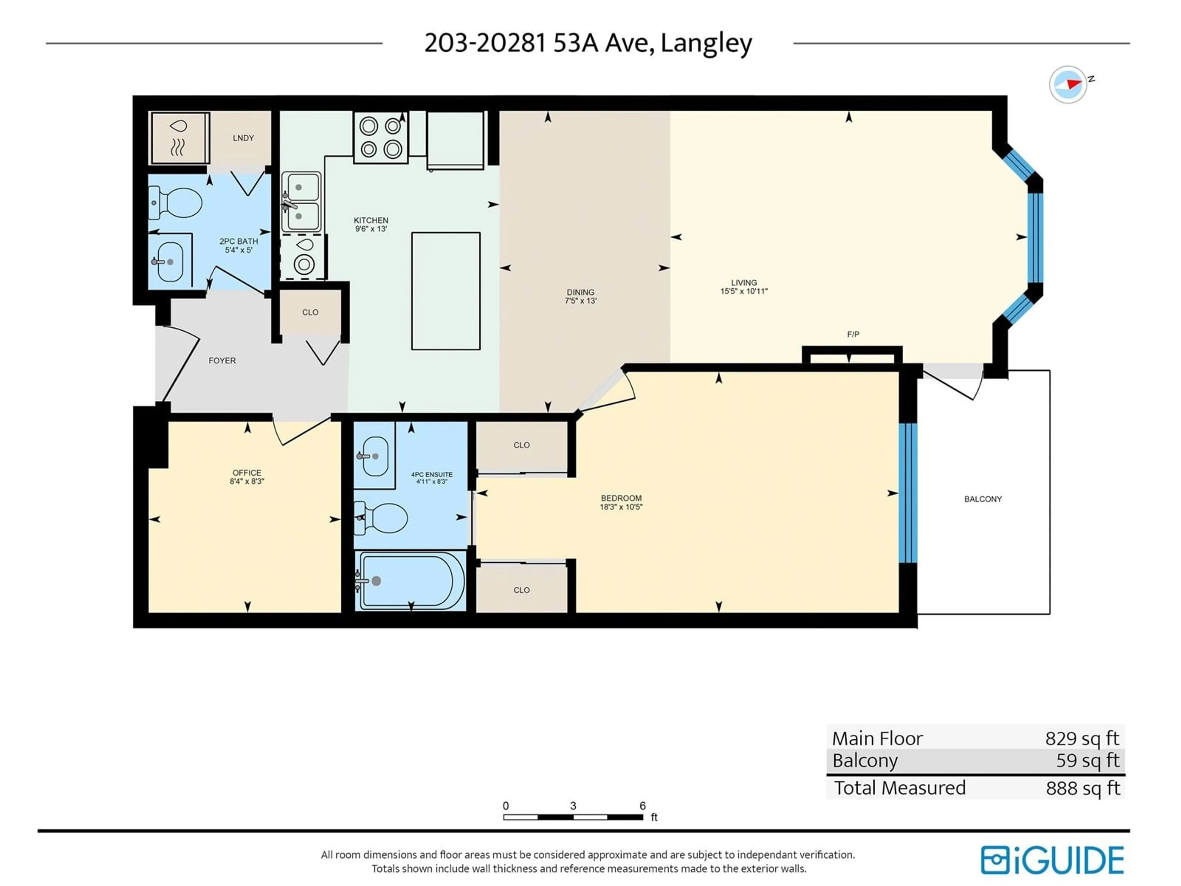 Floor plan for 203 - 20281 53A, Langley British Columbia V3A3V6