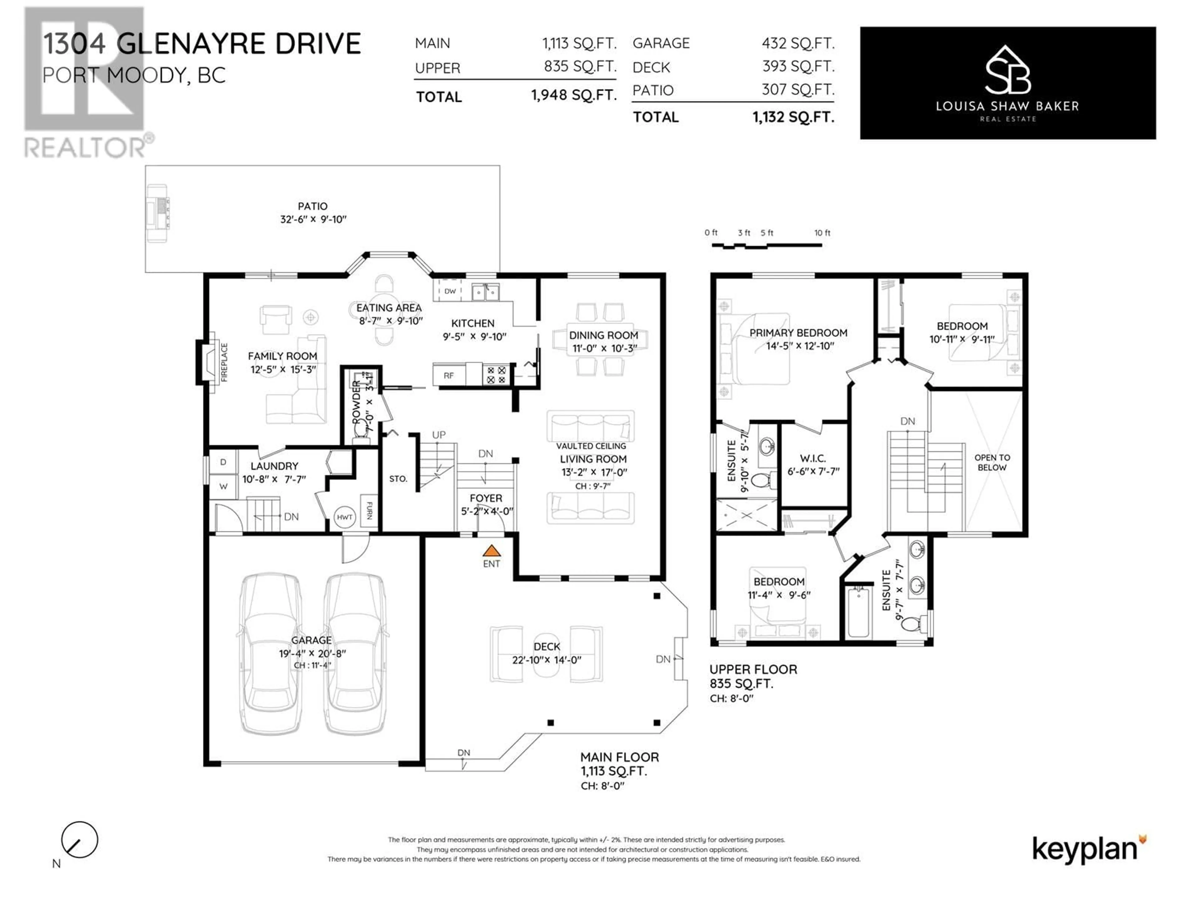 Floor plan for 1304 GLENAYRE DRIVE, Port Moody British Columbia V3H4S4
