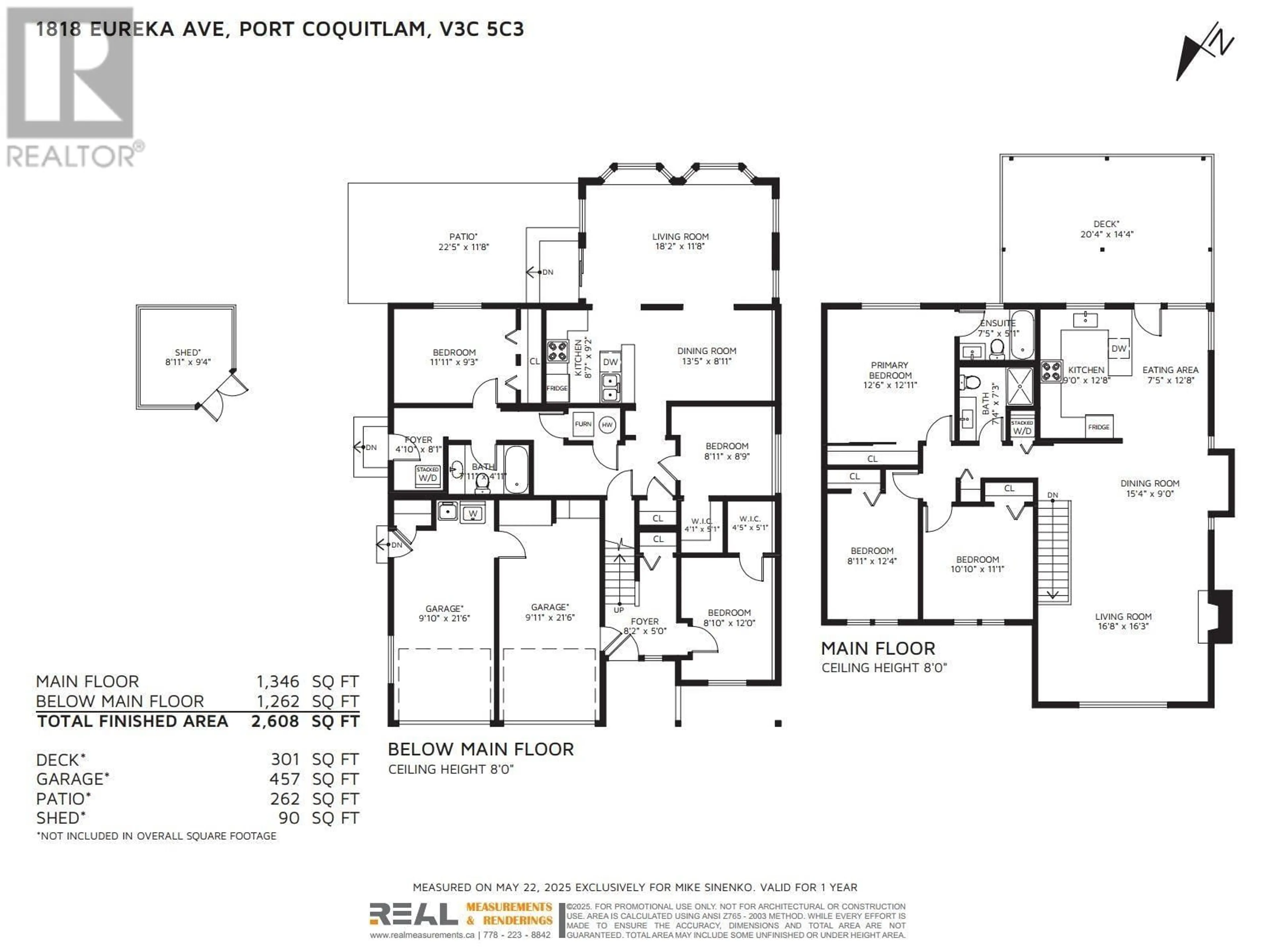 Floor plan for 1818 EUREKA AVENUE, Port Coquitlam British Columbia V3C5C3