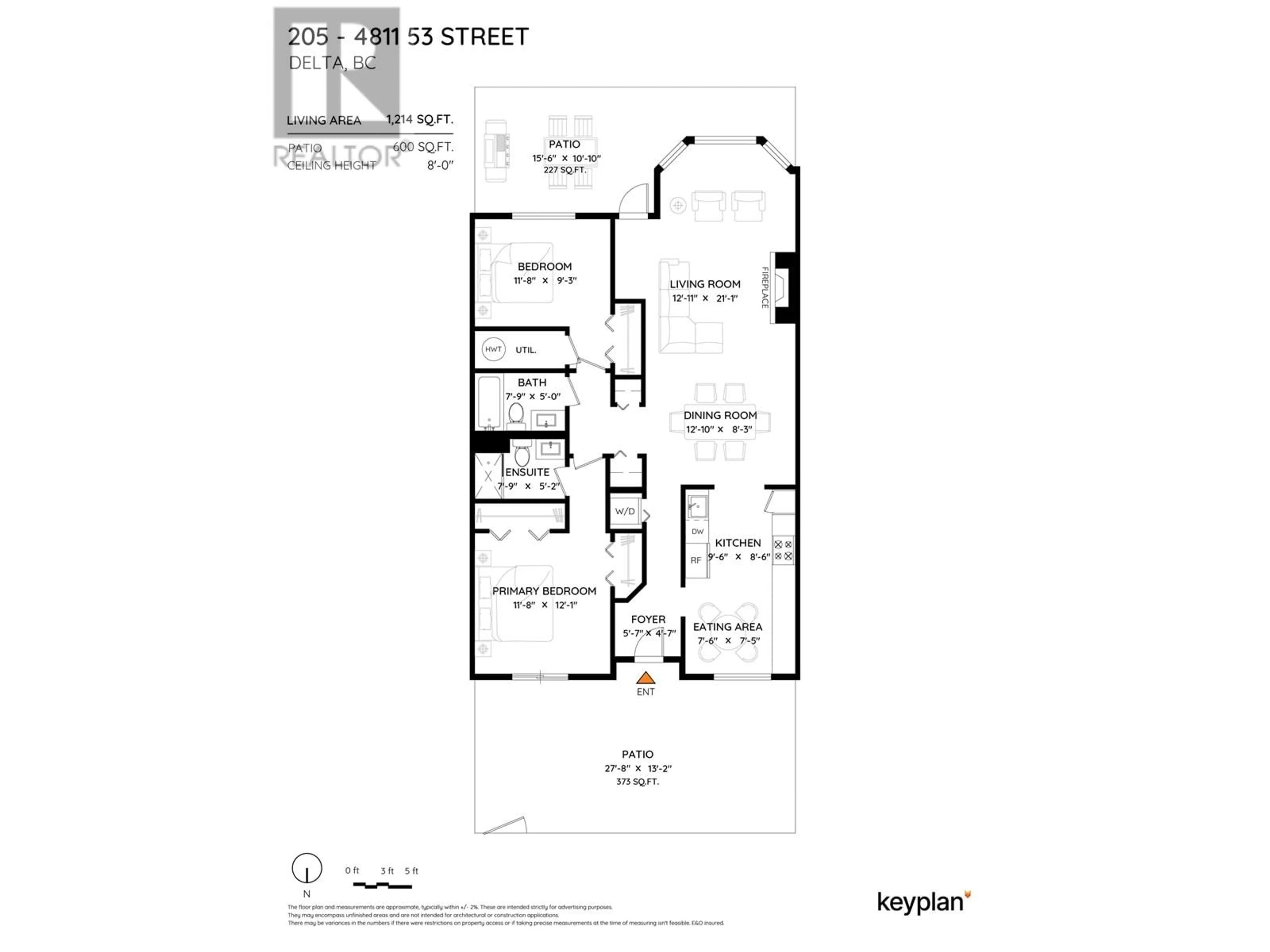 Floor plan for A205 - 4811 53 STREET, Ladner British Columbia V4K2Z3