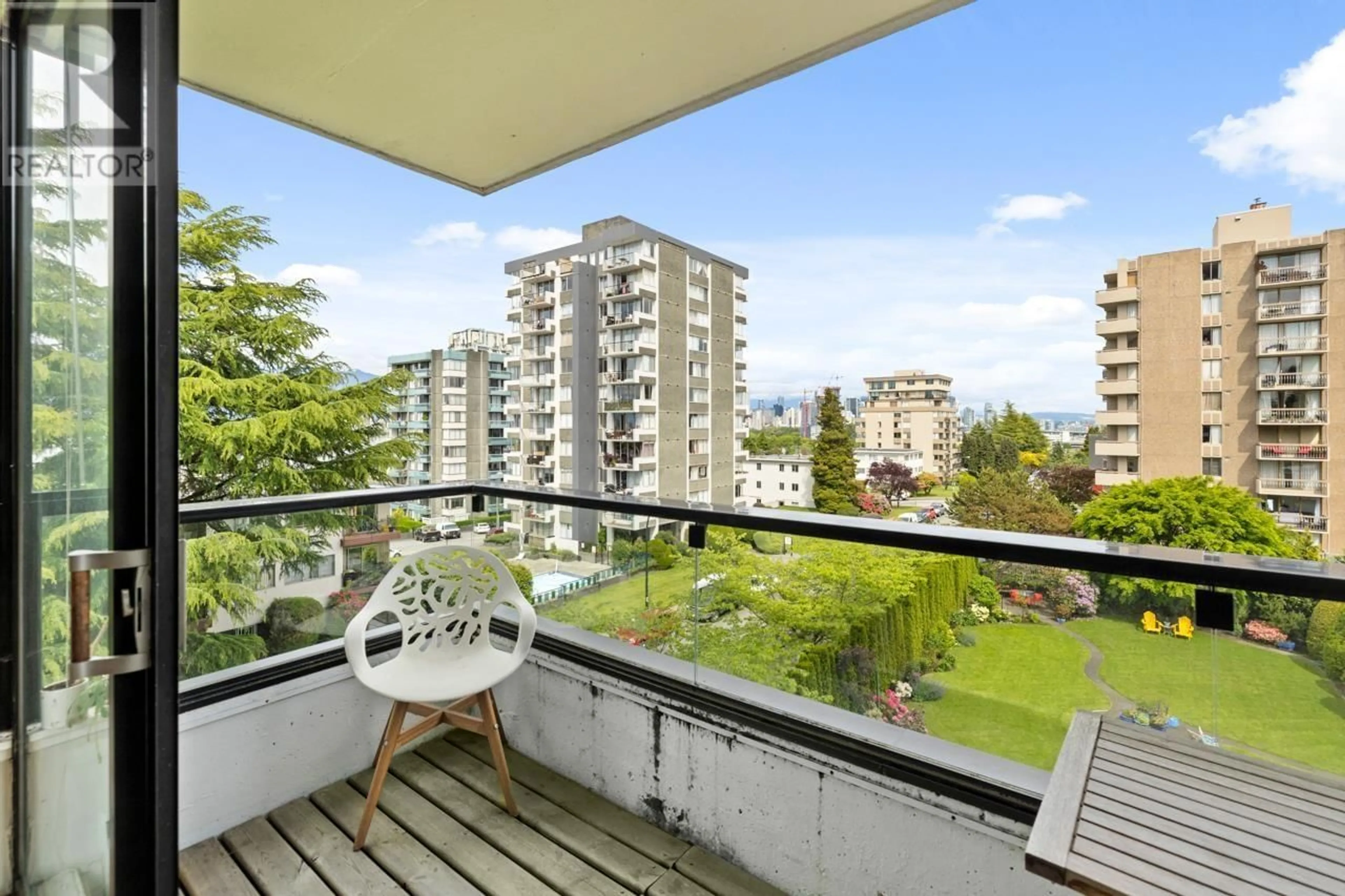 Balcony in the apartment, city buildings view from balcony for 405 - 2370 2ND AVENUE, Vancouver British Columbia V6K1J2