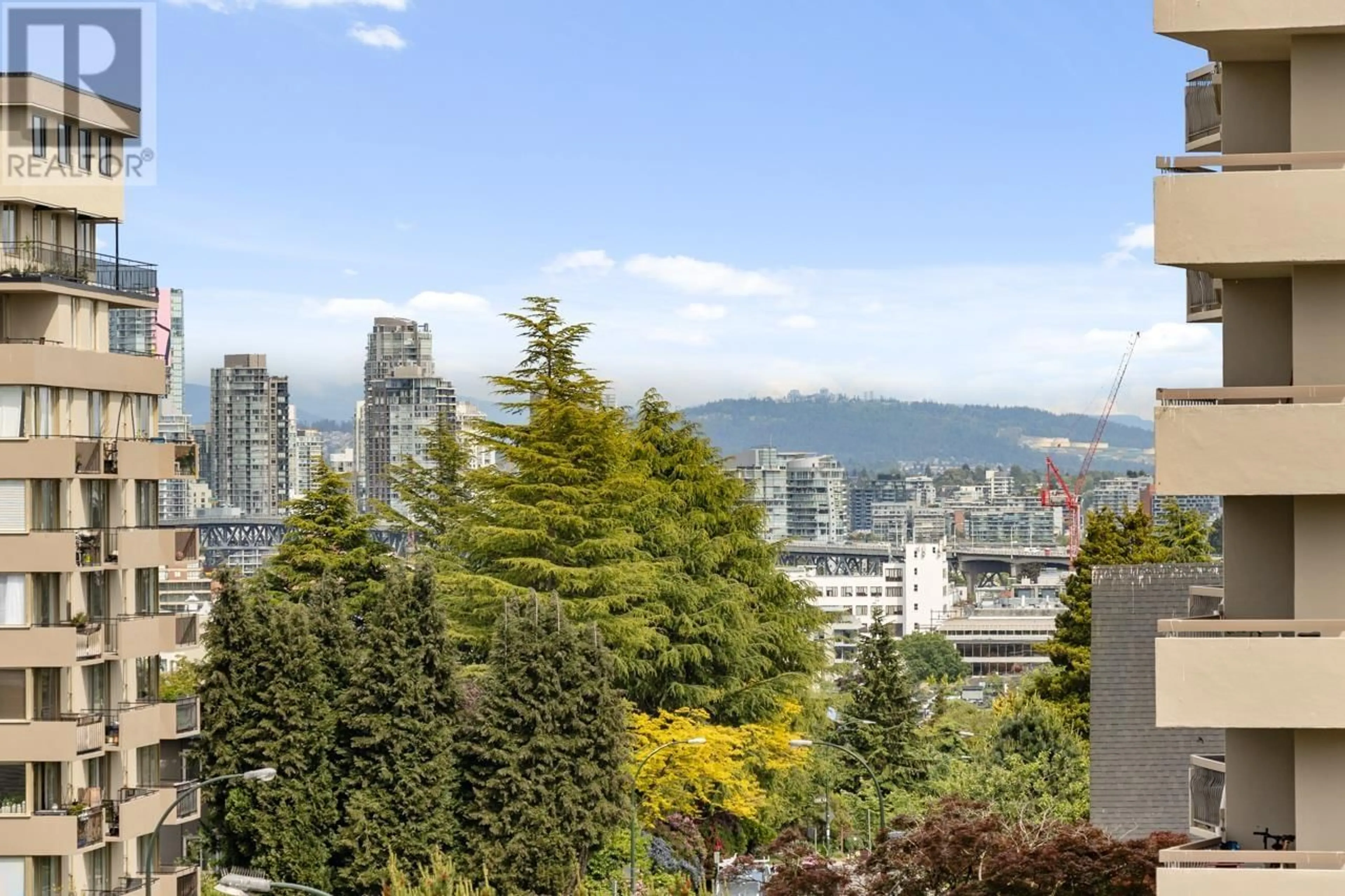 Patio, city buildings view from balcony for 405 - 2370 2ND AVENUE, Vancouver British Columbia V6K1J2