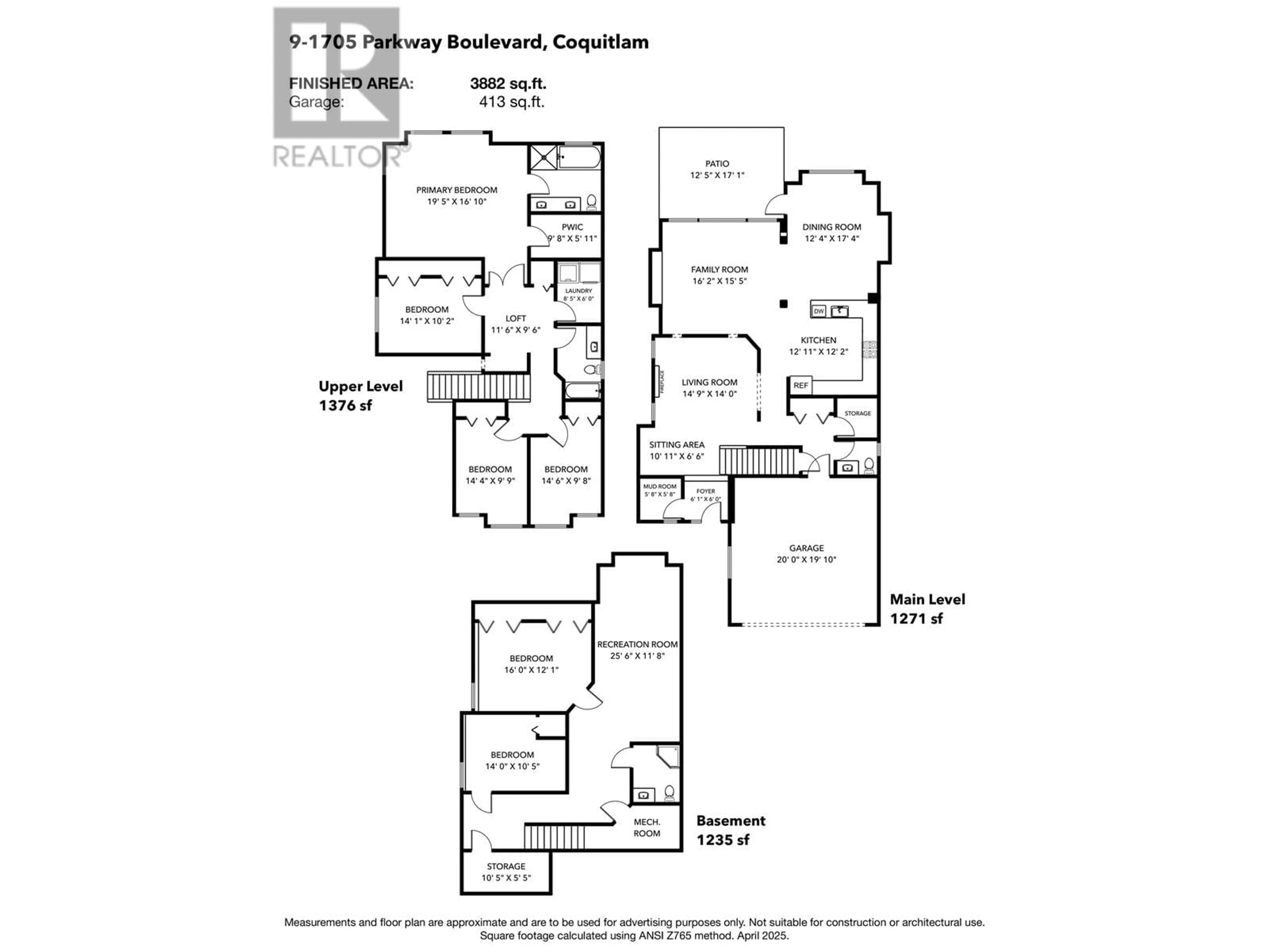 Floor plan for 9 - 1705 PARKWAY BOULEVARD, Coquitlam British Columbia V3E3T3