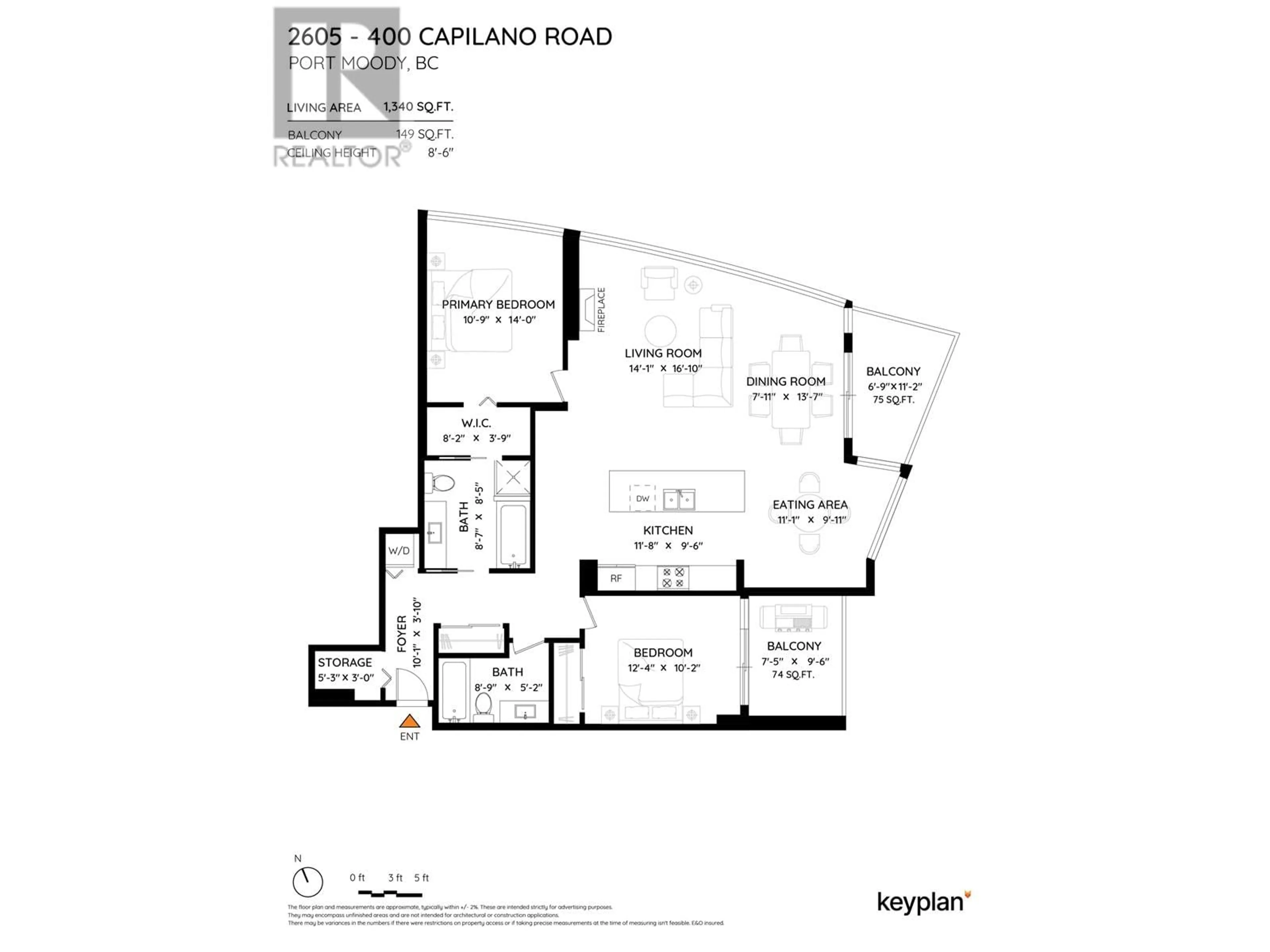 Floor plan for 2605 - 400 CAPILANO ROAD, Port Moody British Columbia V3H0E1