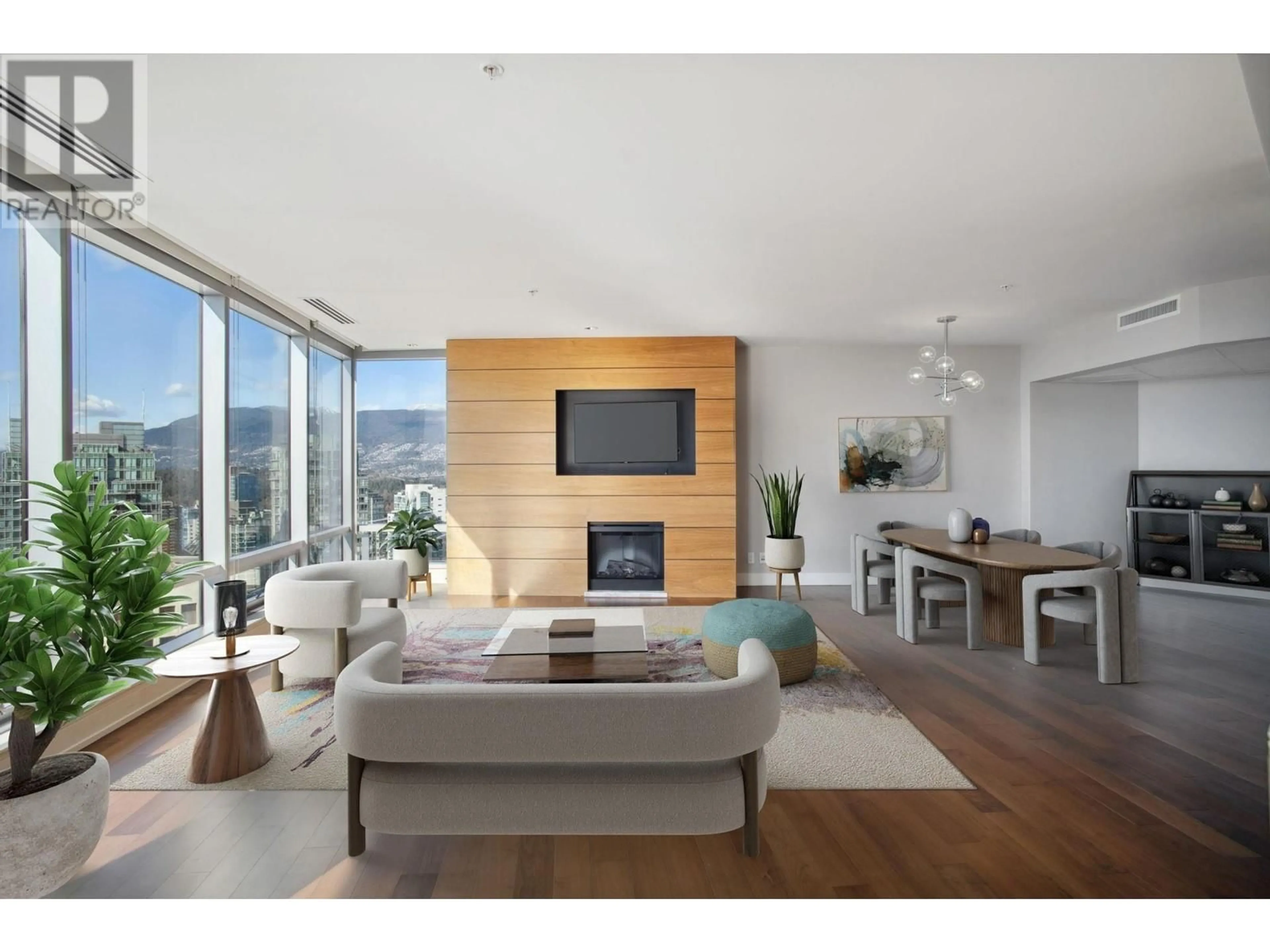Living room with furniture, wood/laminate floor for 3309 - 1111 ALBERNI STREET, Vancouver British Columbia V6E4V2