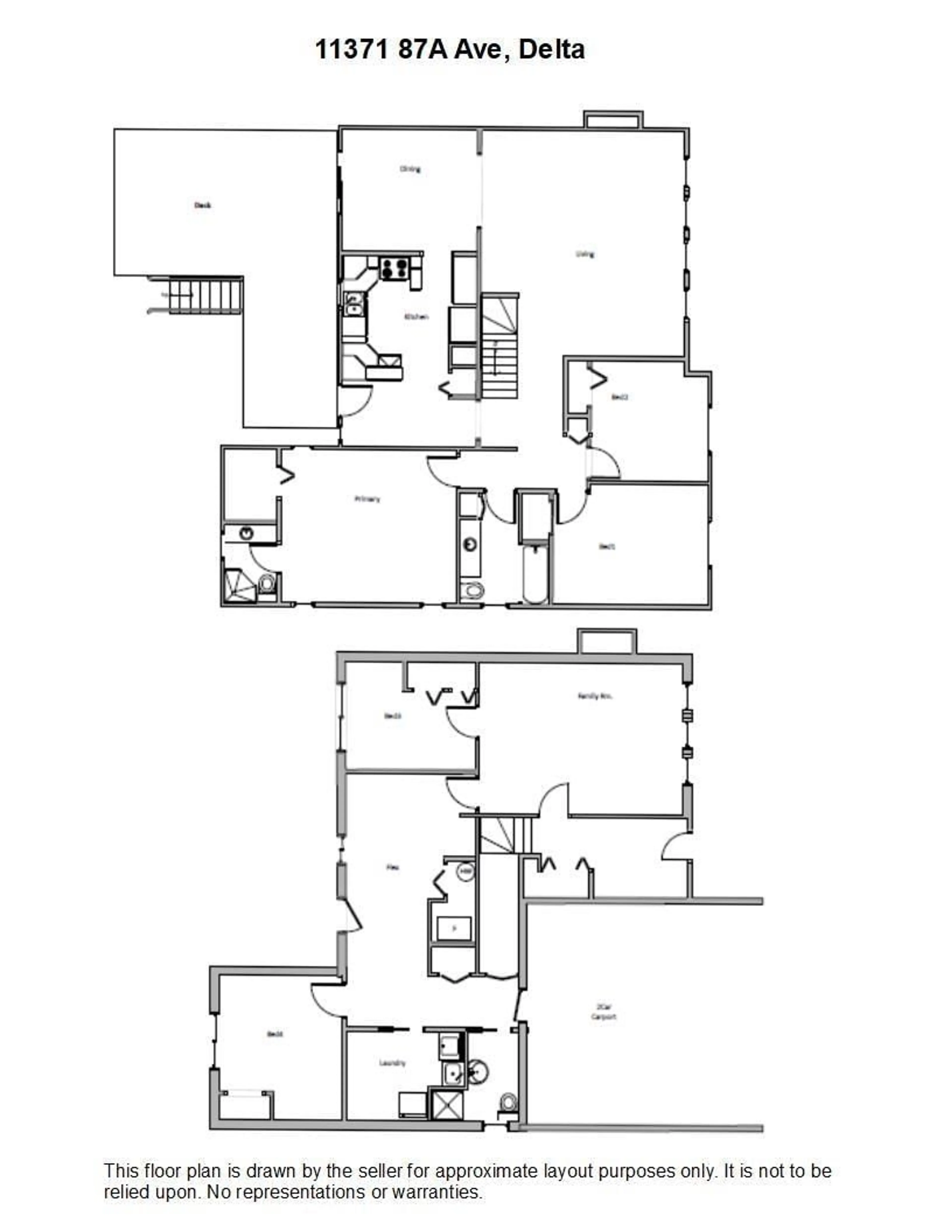 Floor plan for 11371 87A, Delta British Columbia V4C3A7