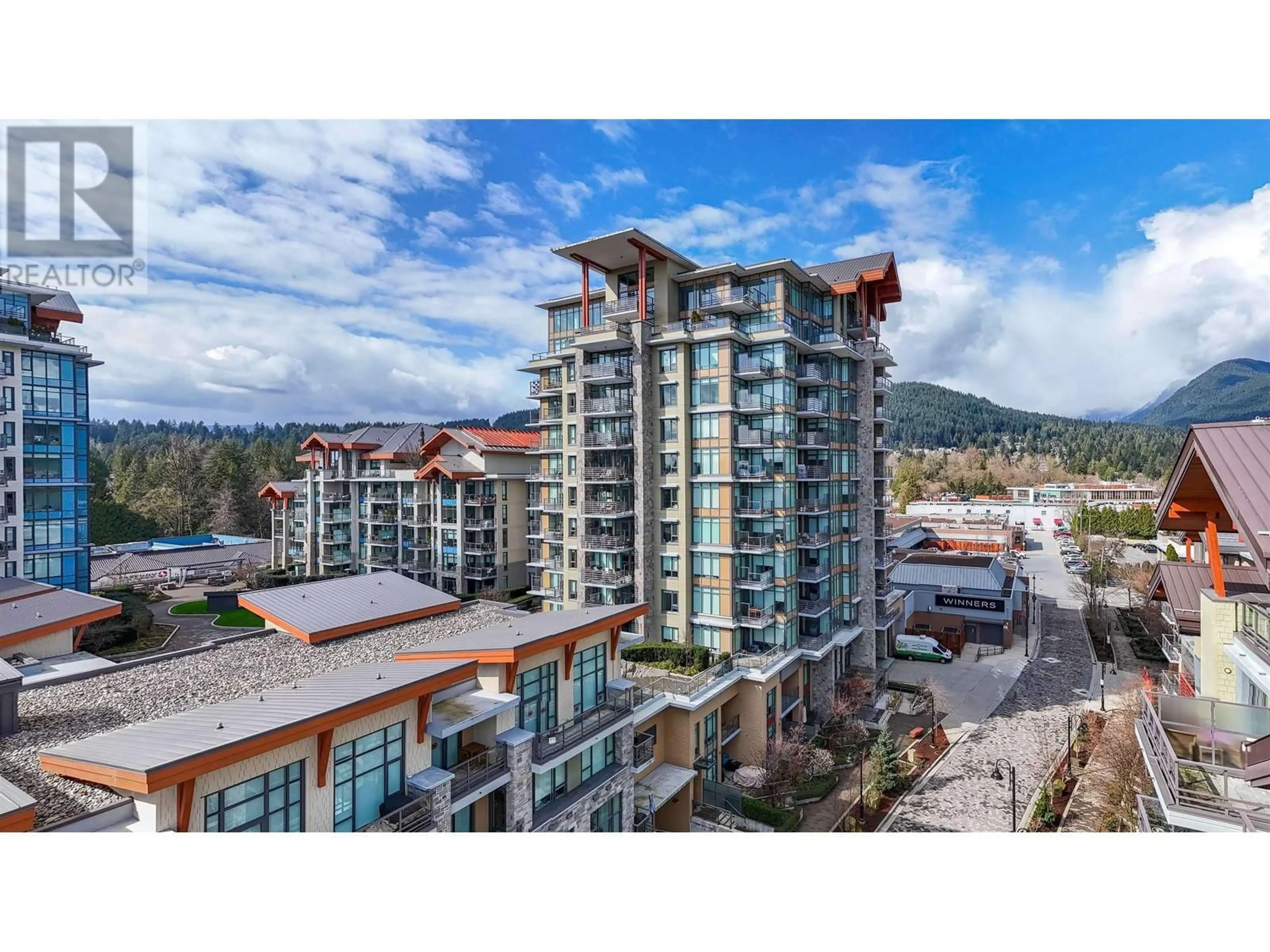A pic from outside/outdoor area/front of a property/back of a property/a pic from drone, city buildings view from balcony for 907 - 2785 LIBRARY LANE, North Vancouver British Columbia V7J0C3
