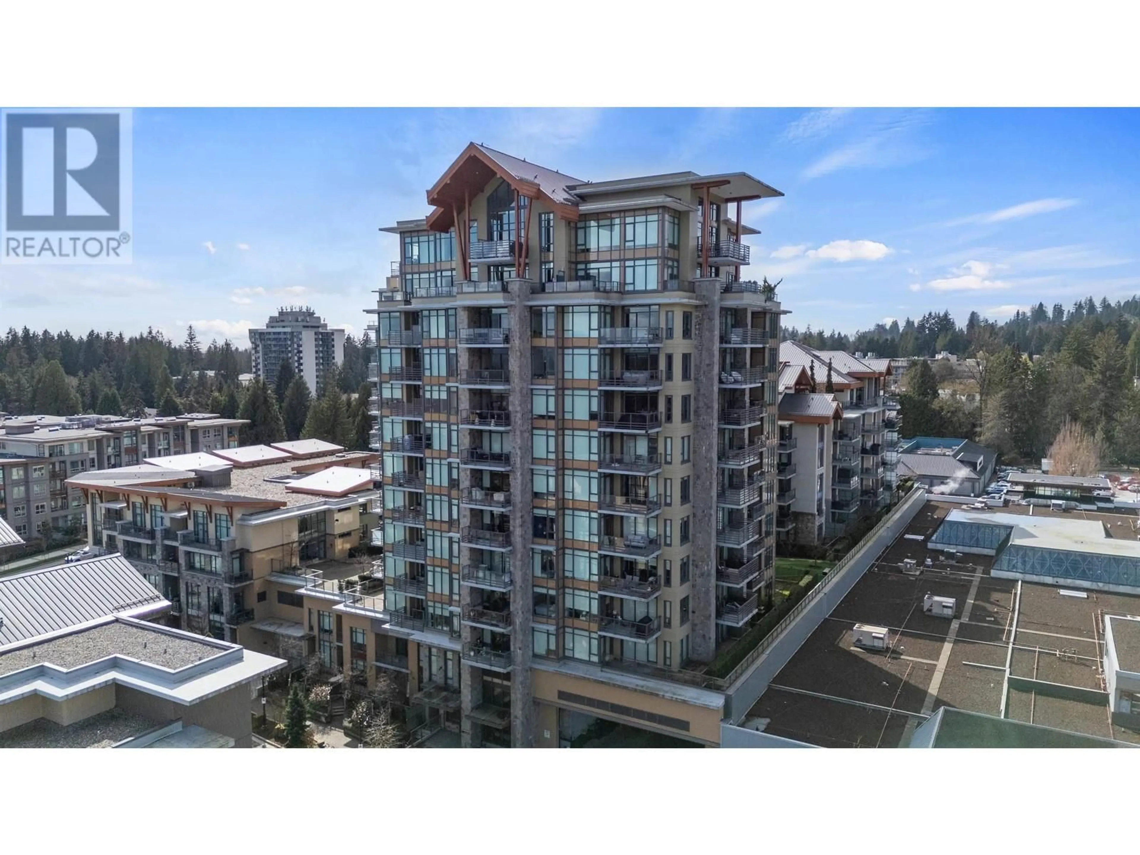 A pic from outside/outdoor area/front of a property/back of a property/a pic from drone, city buildings view from balcony for 907 - 2785 LIBRARY LANE, North Vancouver British Columbia V7J0C3