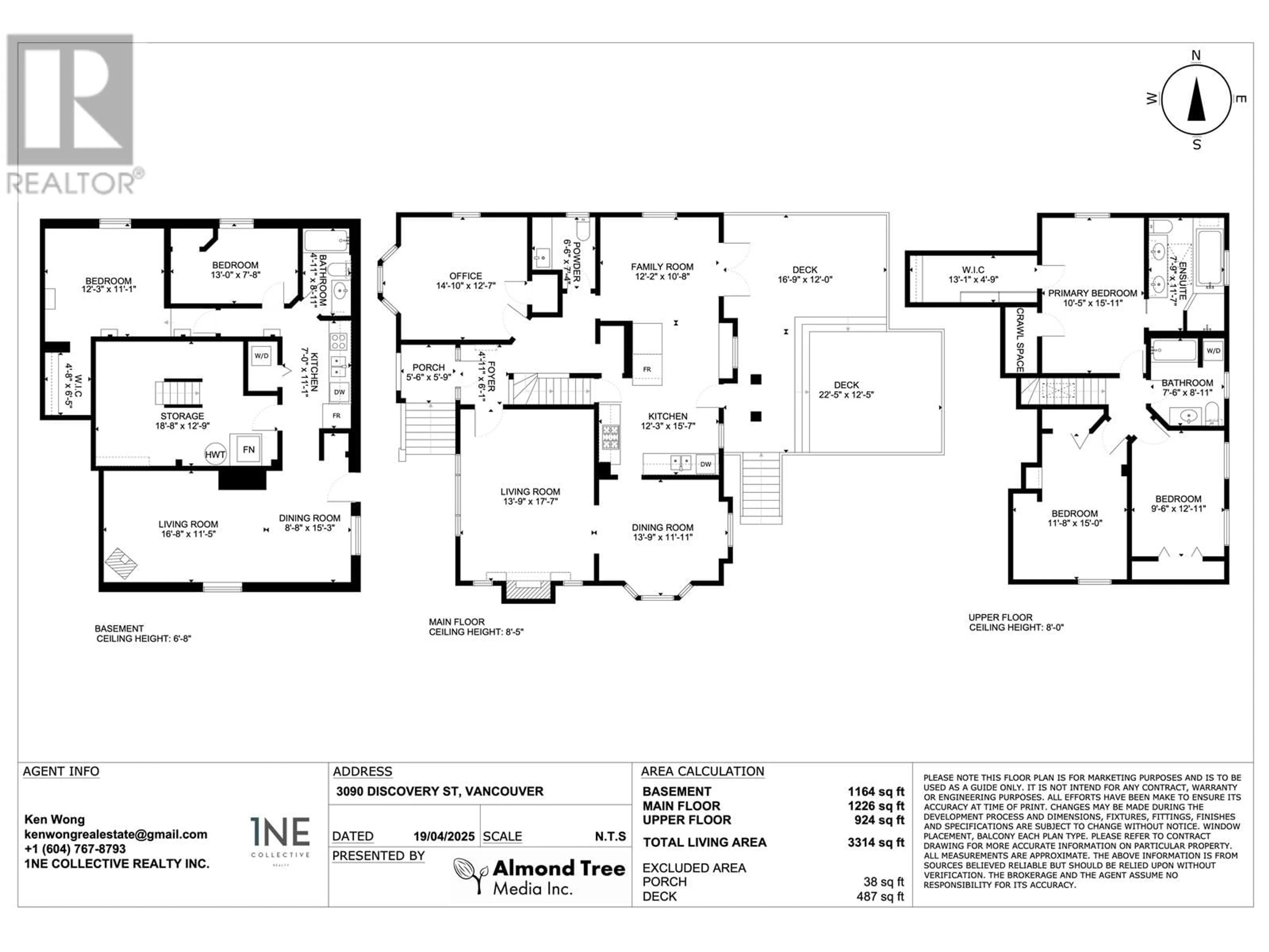 Floor plan for 3090 DISCOVERY STREET, Vancouver British Columbia V6R3Y7