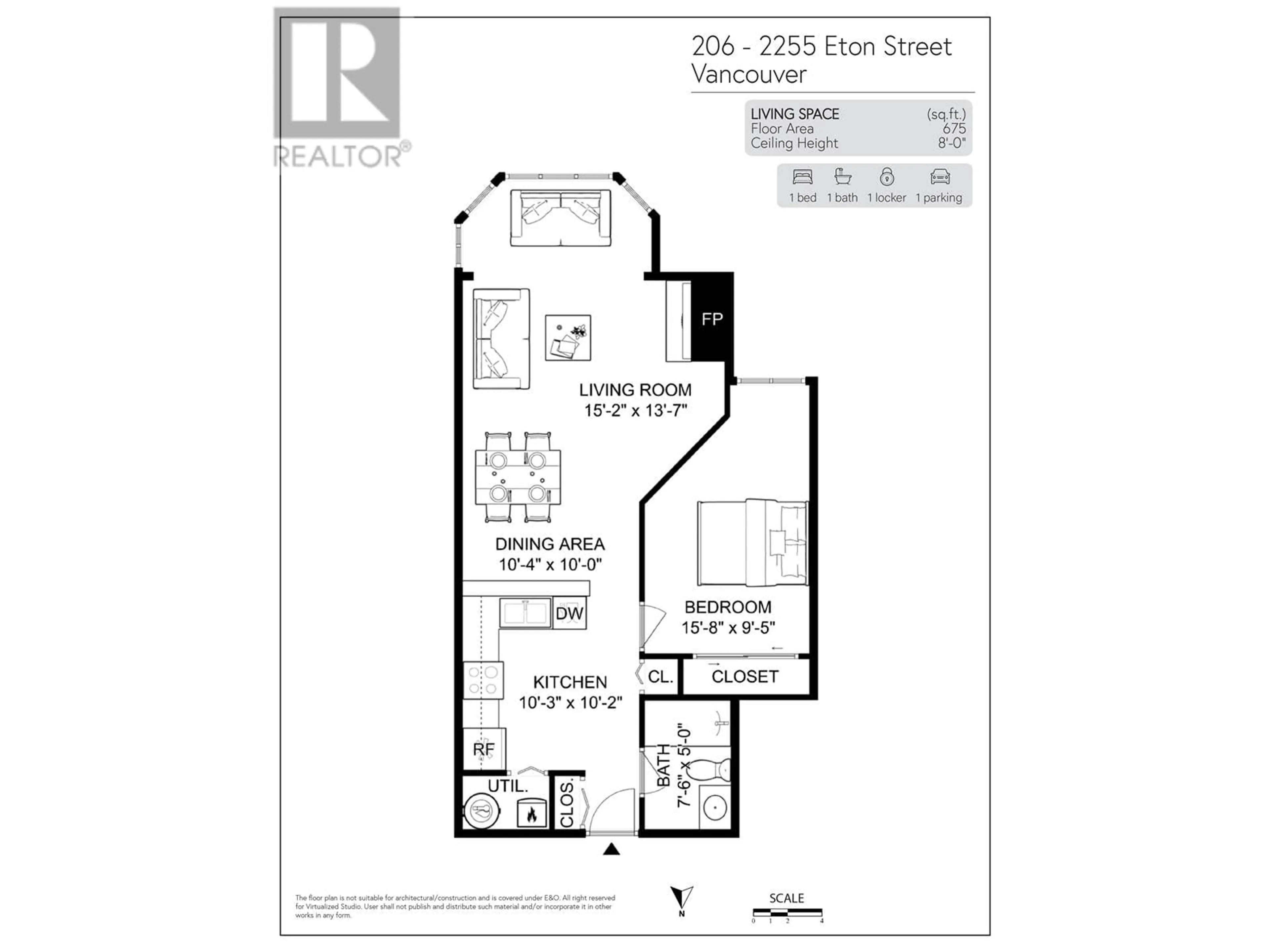 Floor plan for 206 - 2255 ETON STREET, Vancouver British Columbia V5L1C9