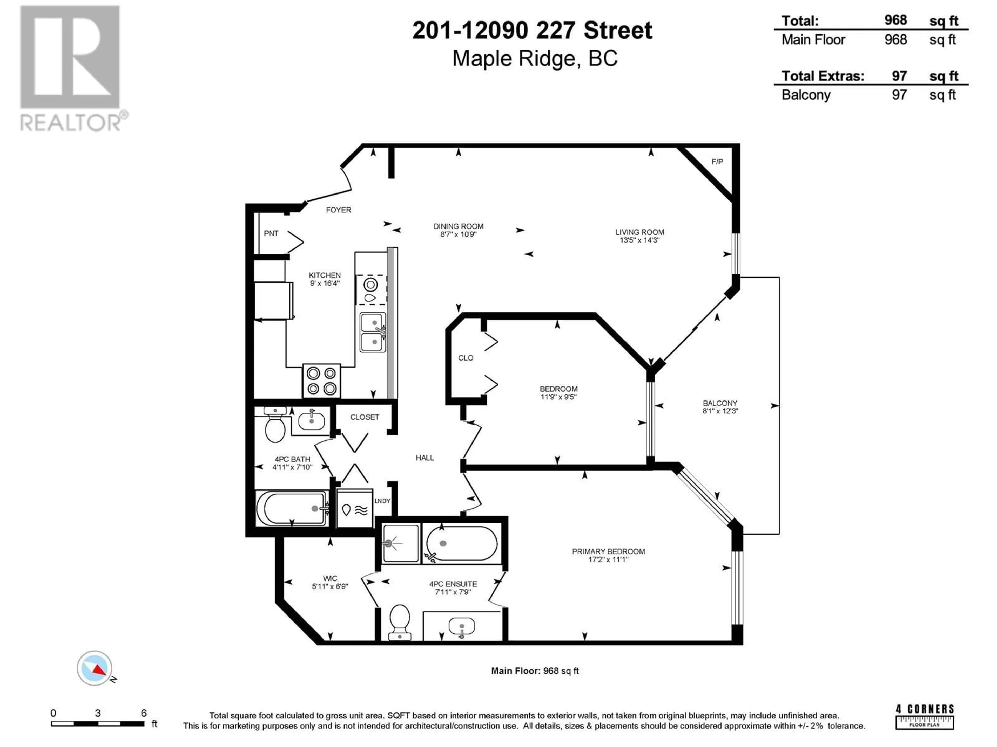 Floor plan for 201 - 12090 227 STREET, Maple Ridge British Columbia V2X6J5