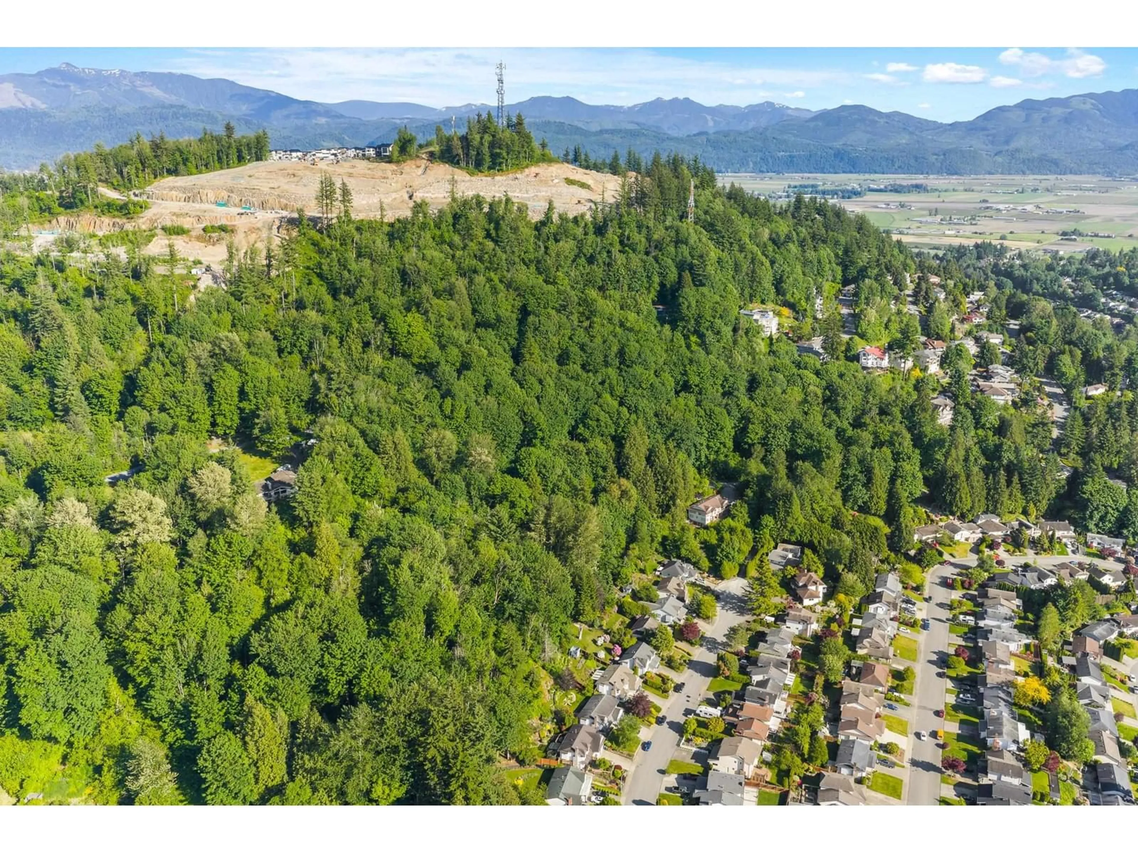 A pic from outside/outdoor area/front of a property/back of a property/a pic from drone, forest/trees view for E - 2904 GLENCOE, Abbotsford British Columbia V3G1H5