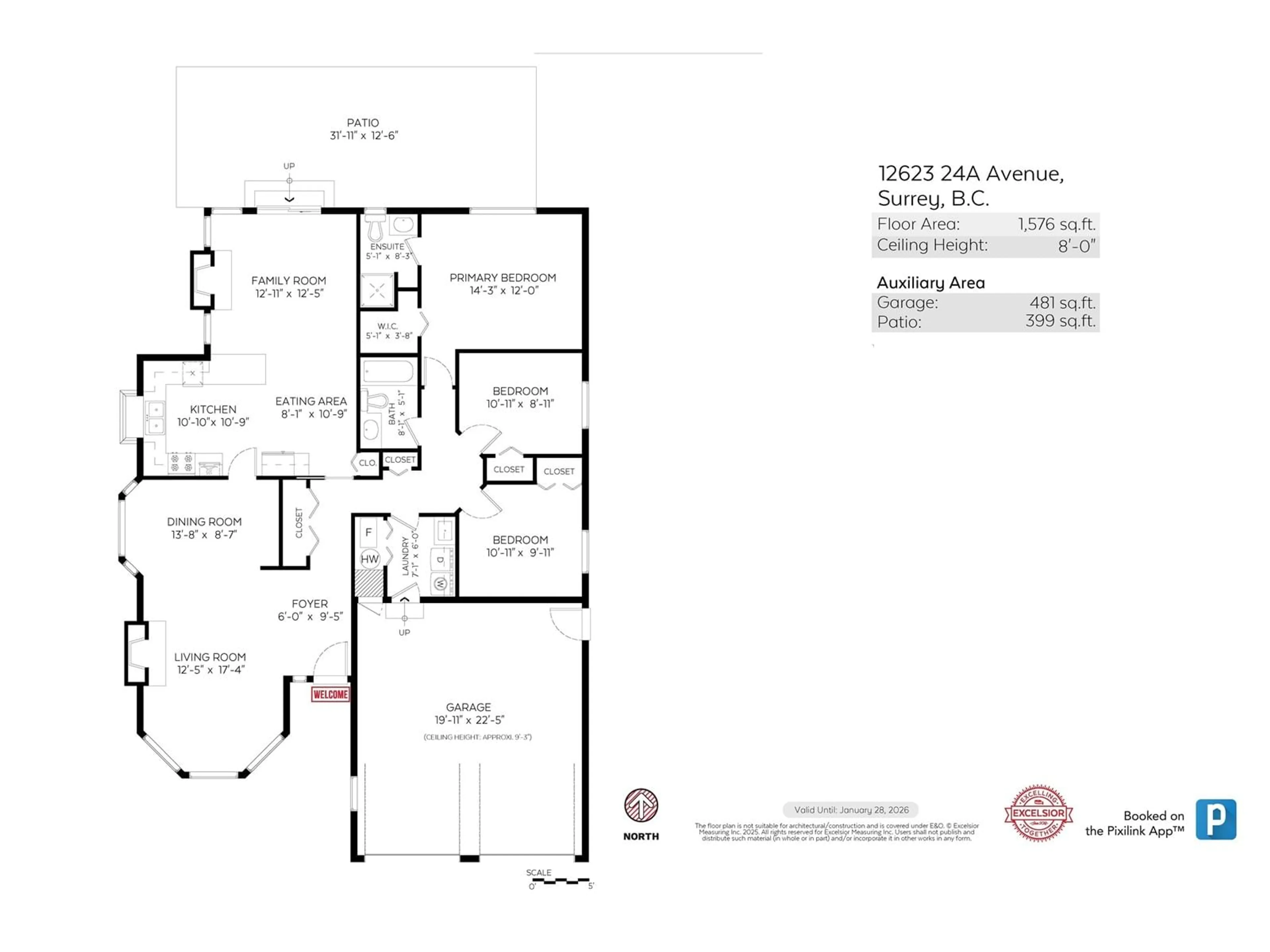 Floor plan for 12623 24A, Surrey British Columbia V4A8H8