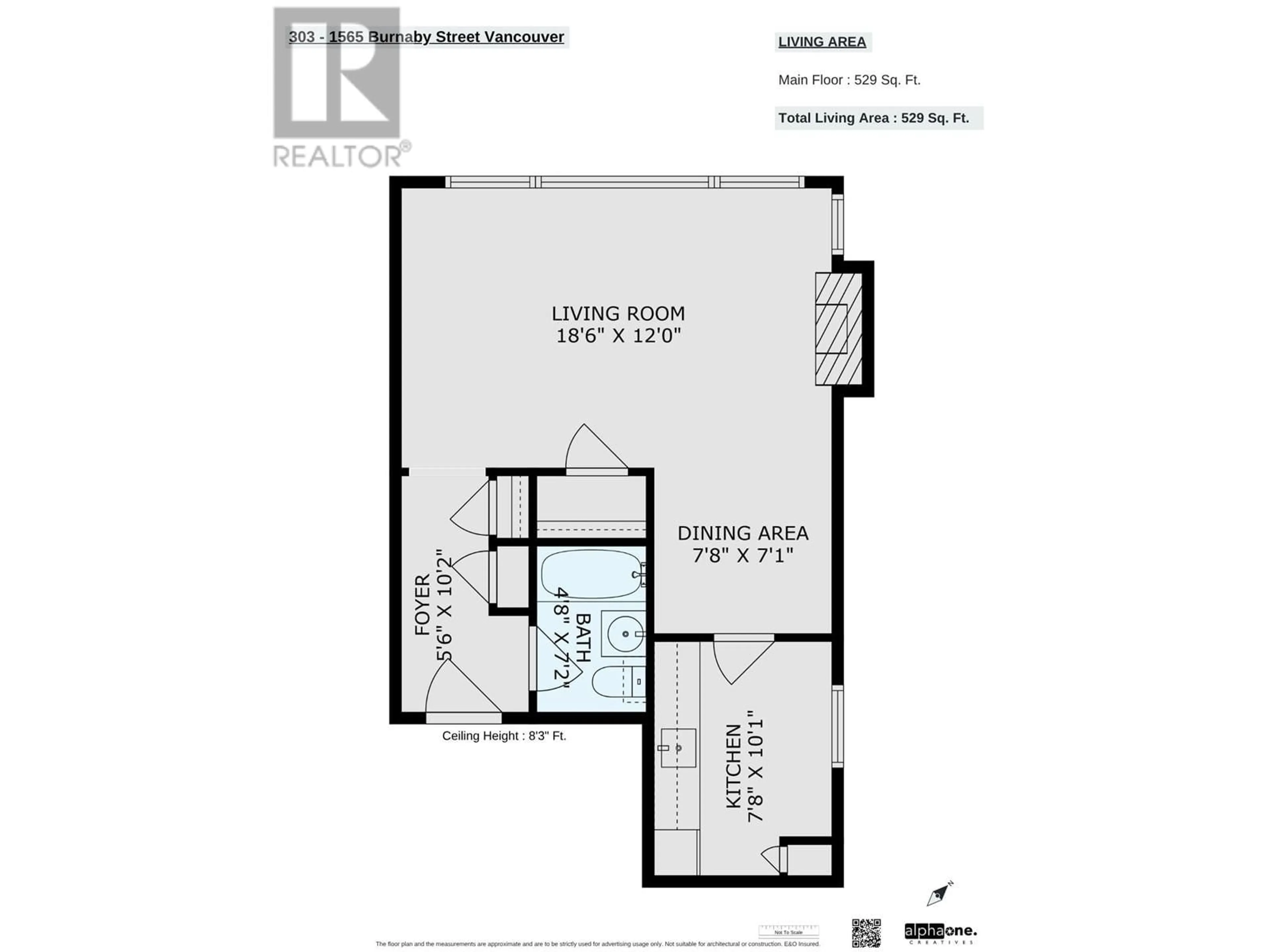 Floor plan for 303 - 1565 BURNABY STREET, Vancouver British Columbia V6G1X1