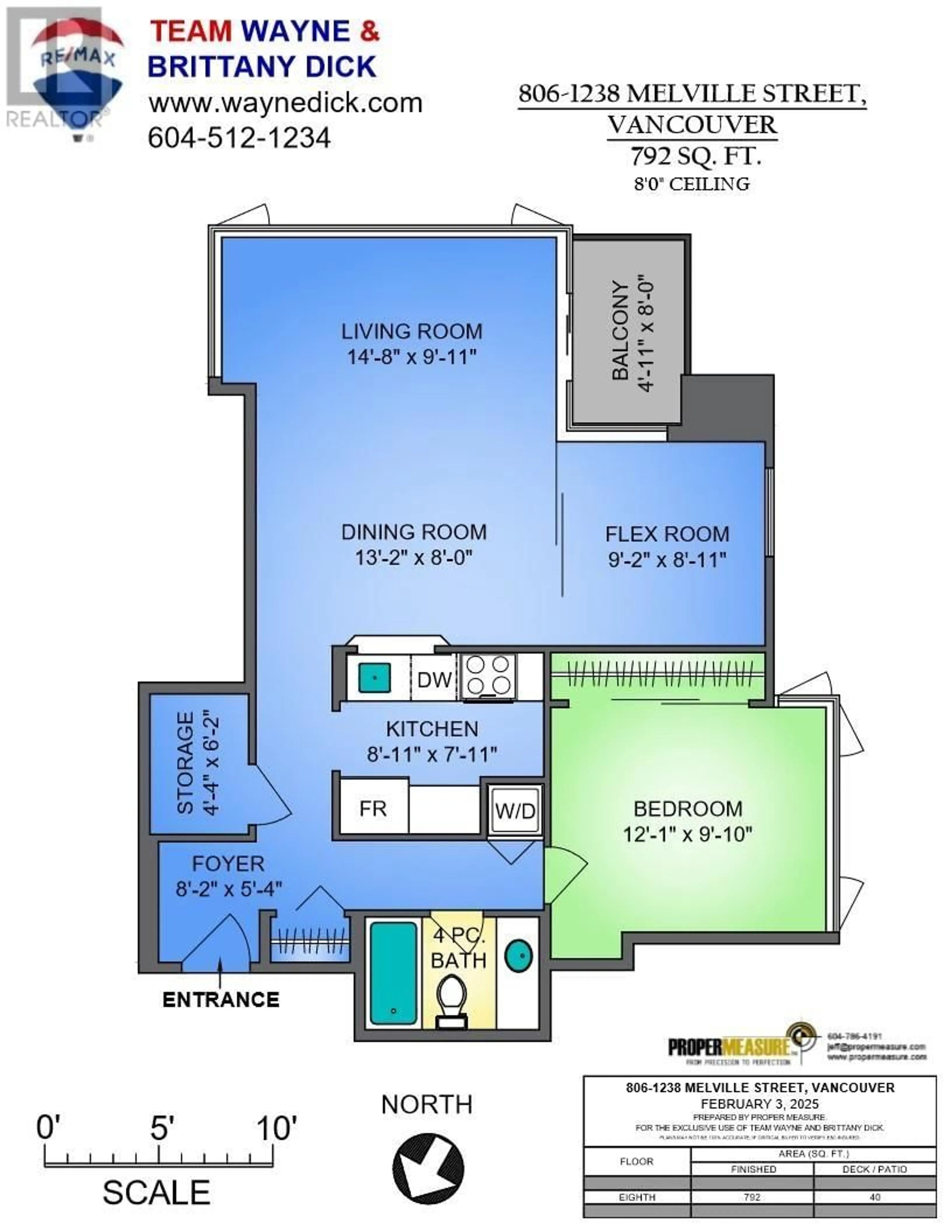 Floor plan for 806 - 1238 MELVILLE STREET, Vancouver British Columbia V6E4N2