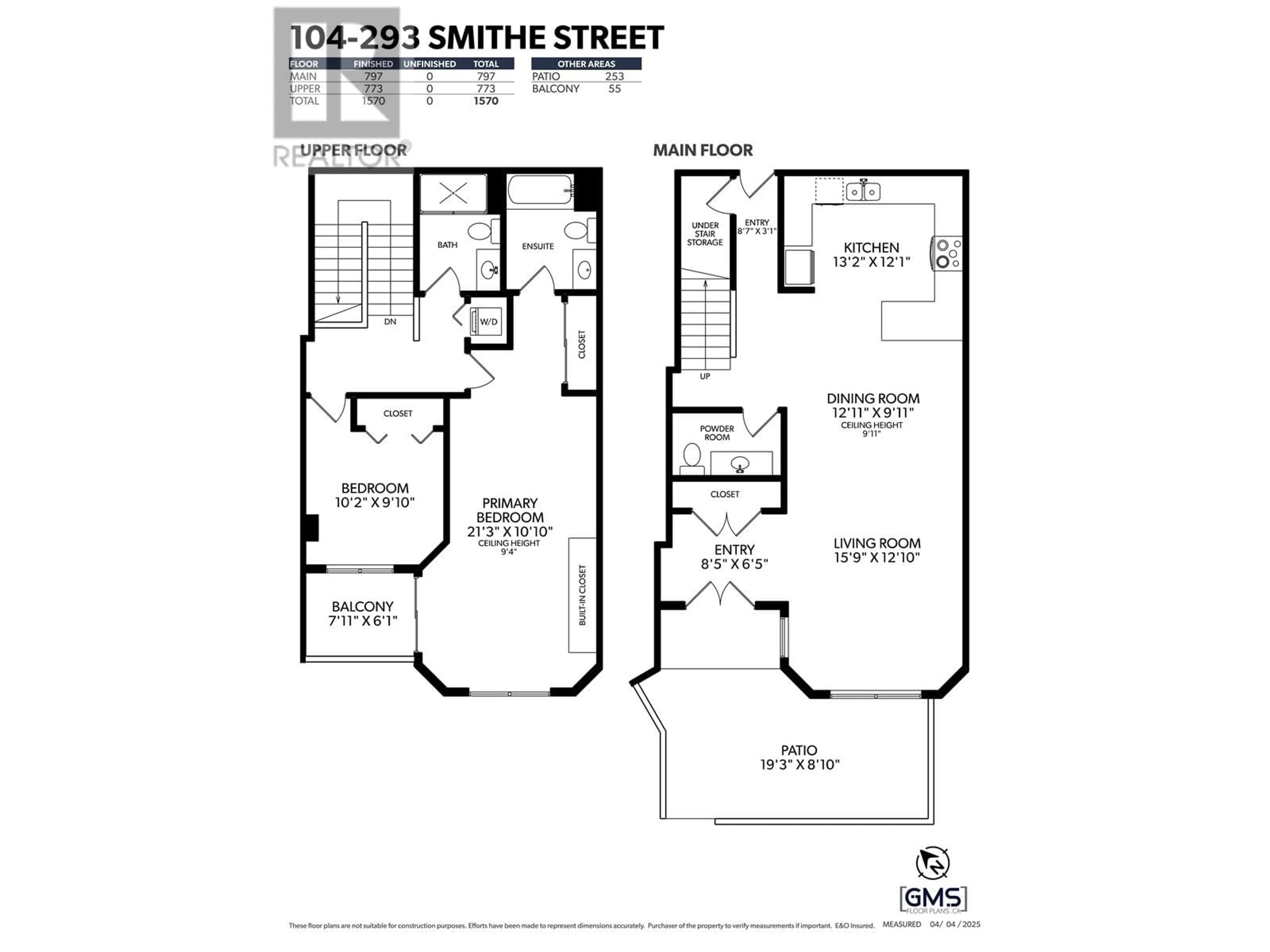 Floor plan for 104 - 293 SMITHE STREET, Vancouver British Columbia V6B5W4