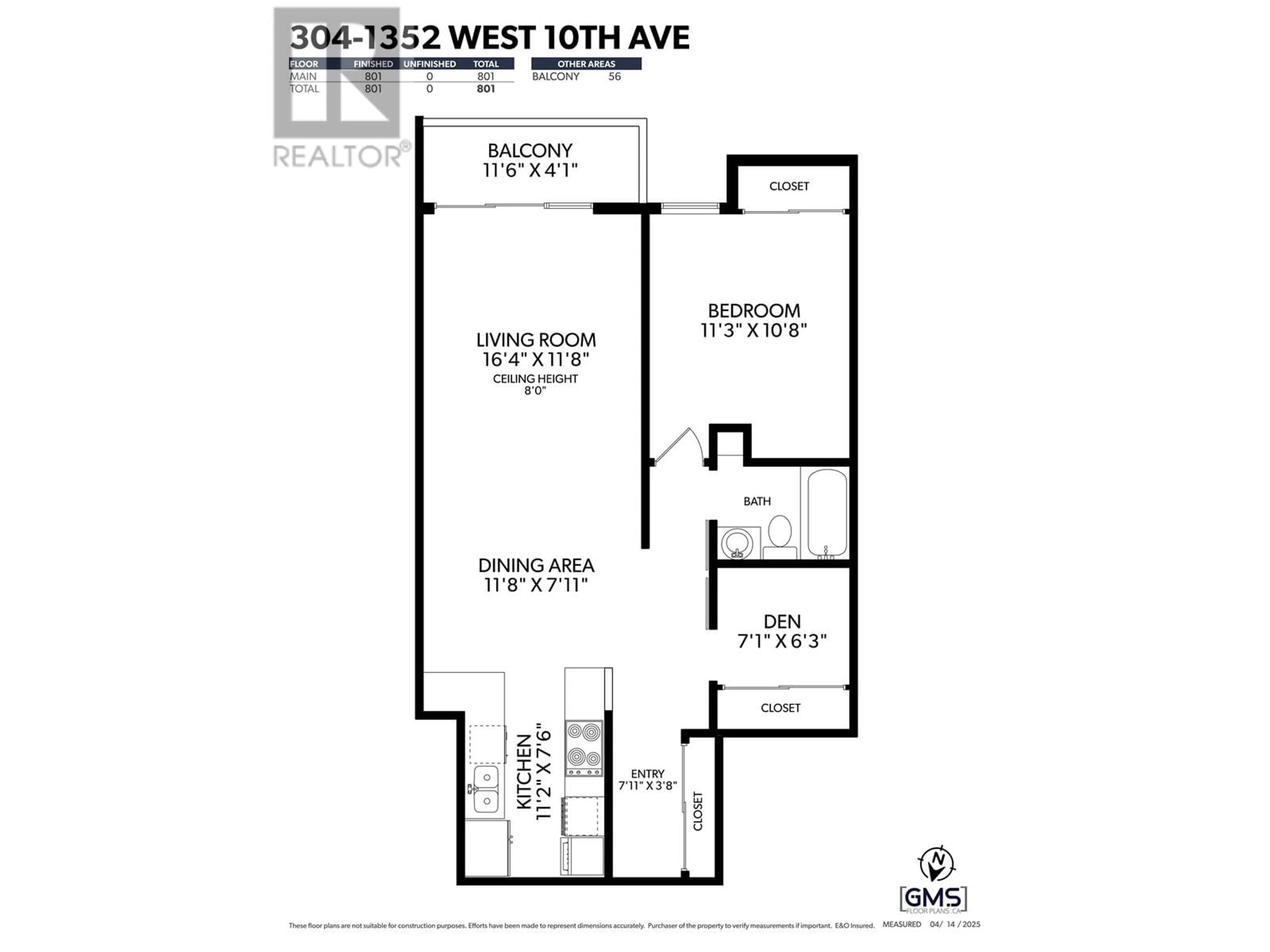 Floor plan for 304 - 1352 10TH AVENUE, Vancouver British Columbia V6H1J6