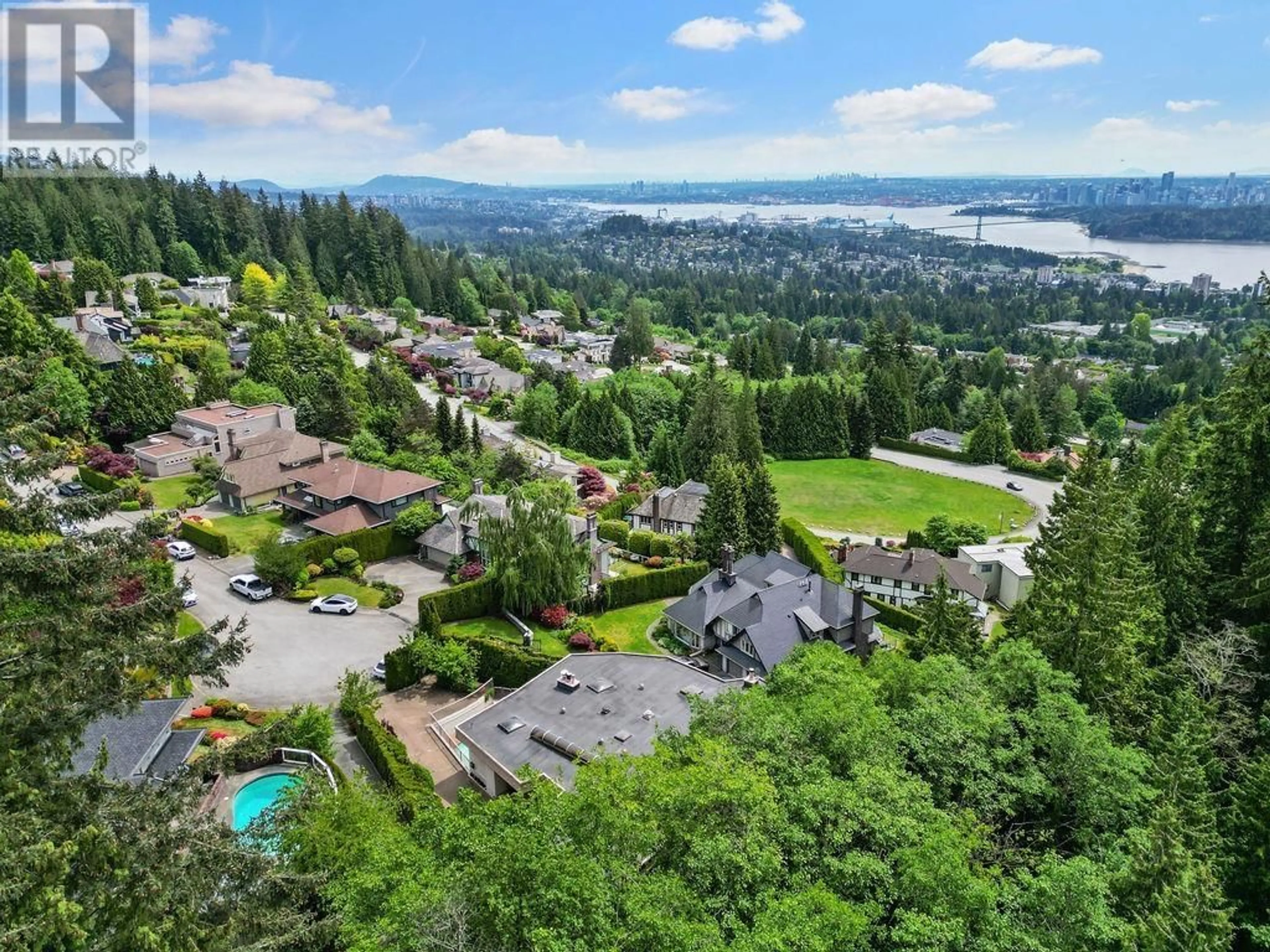 A pic from outside/outdoor area/front of a property/back of a property/a pic from drone, mountain view for 2490 WESTHILL COURT, West Vancouver British Columbia V7S3A5