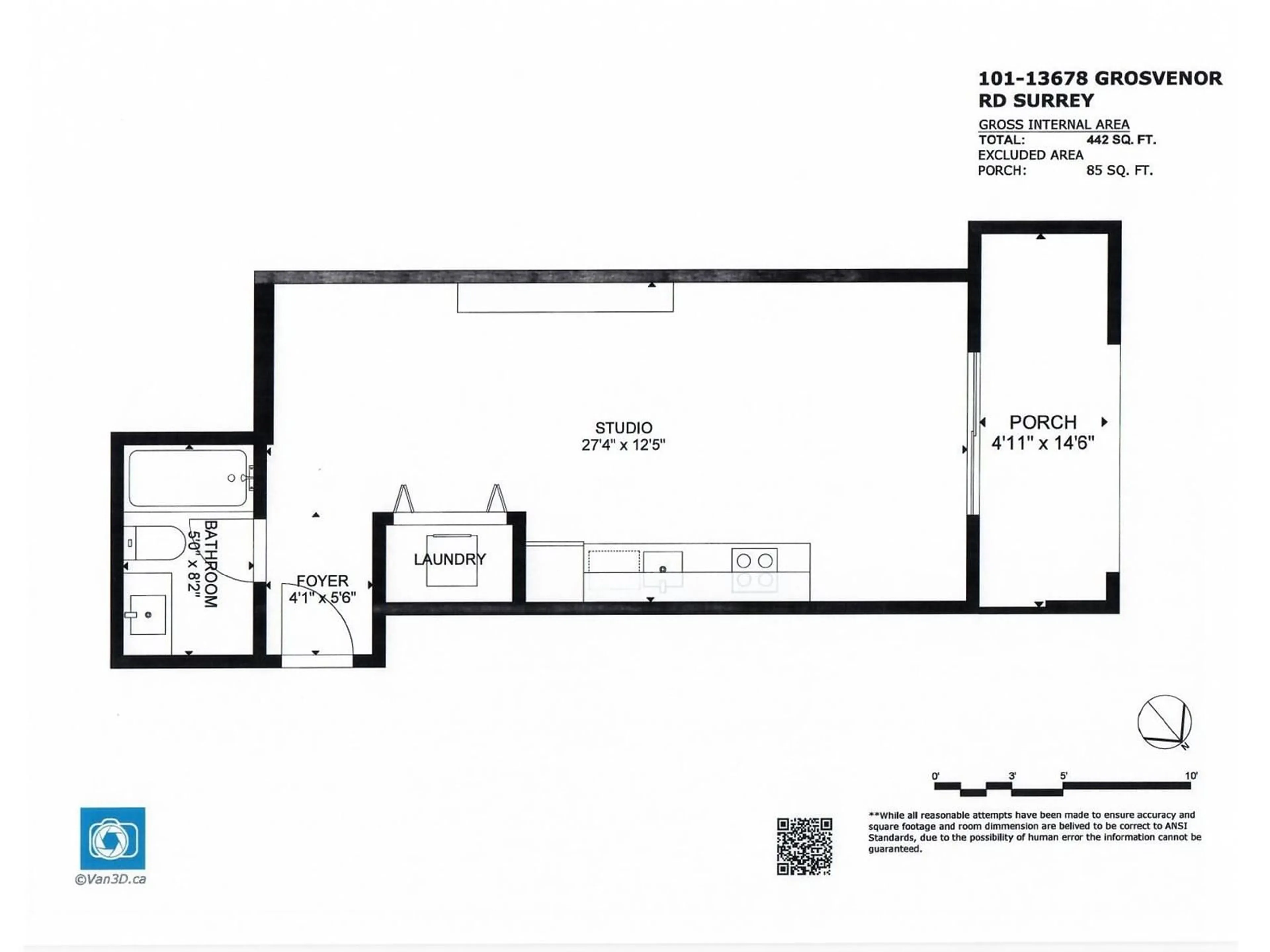 Floor plan for 101 - 13678 GROSVENOR, Surrey British Columbia V3R5E2