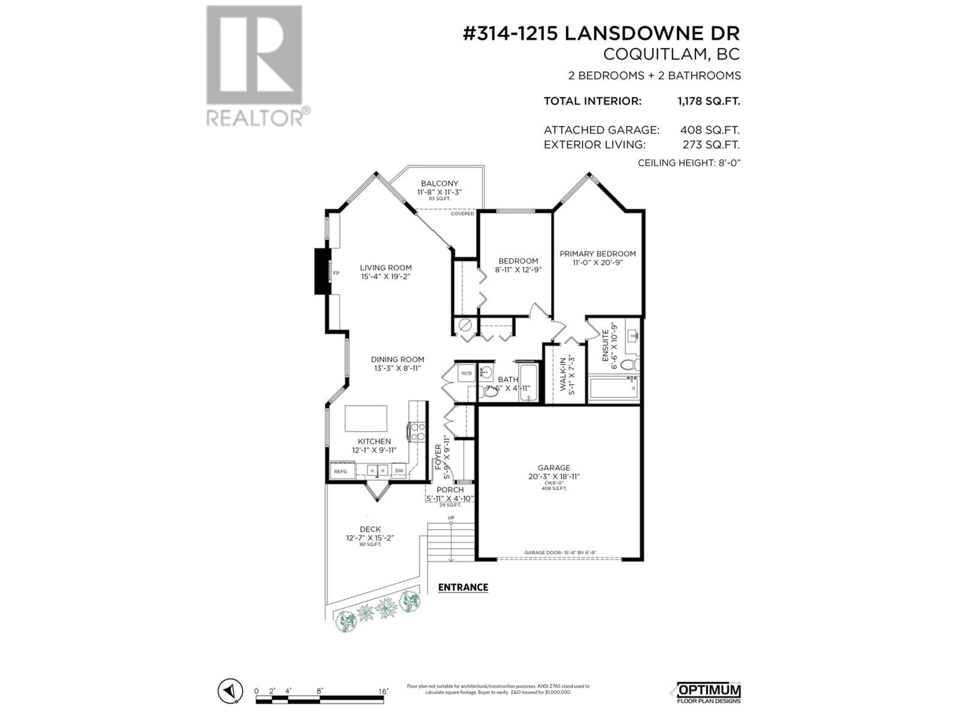 Floor plan for 314 - 1215 LANSDOWNE DRIVE, Coquitlam British Columbia V3E2P6