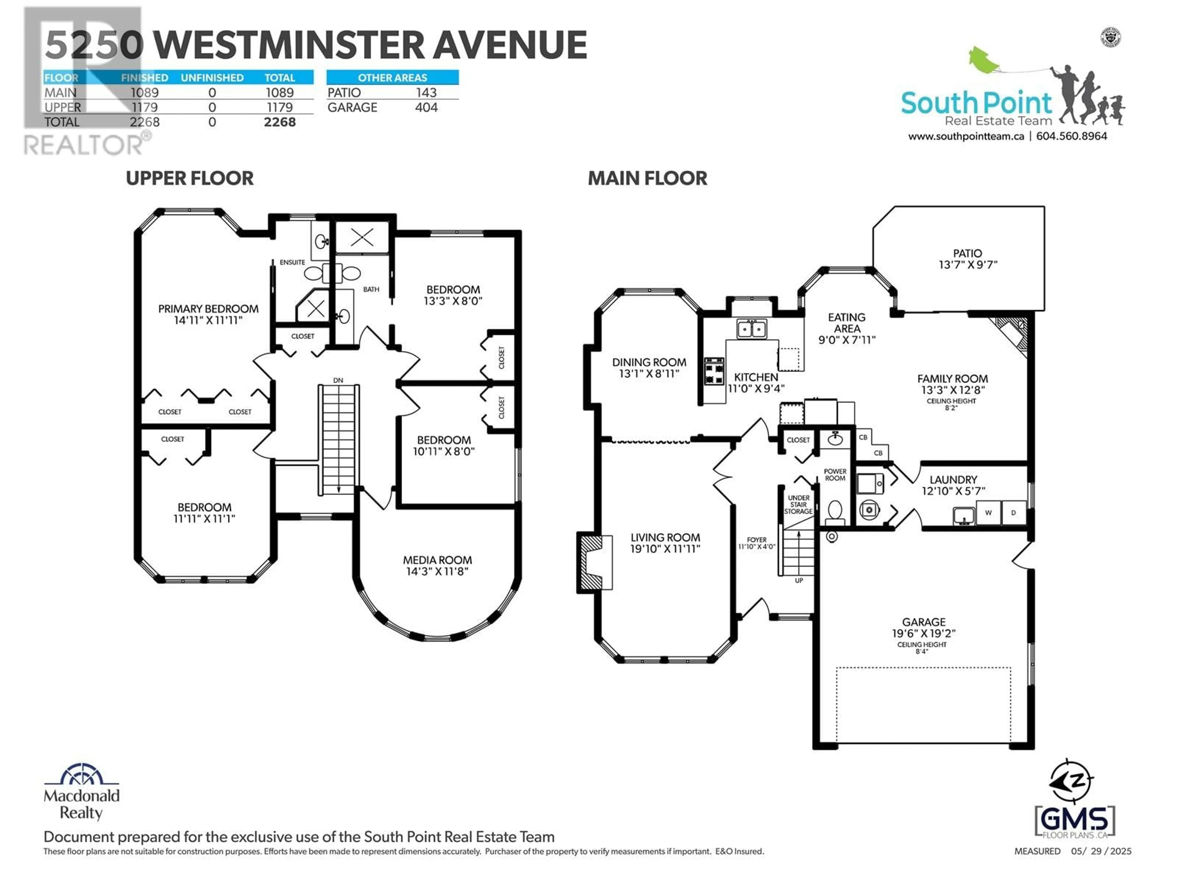 Floor plan for 5250 WESTMINSTER AVENUE, Ladner British Columbia V4K2J2