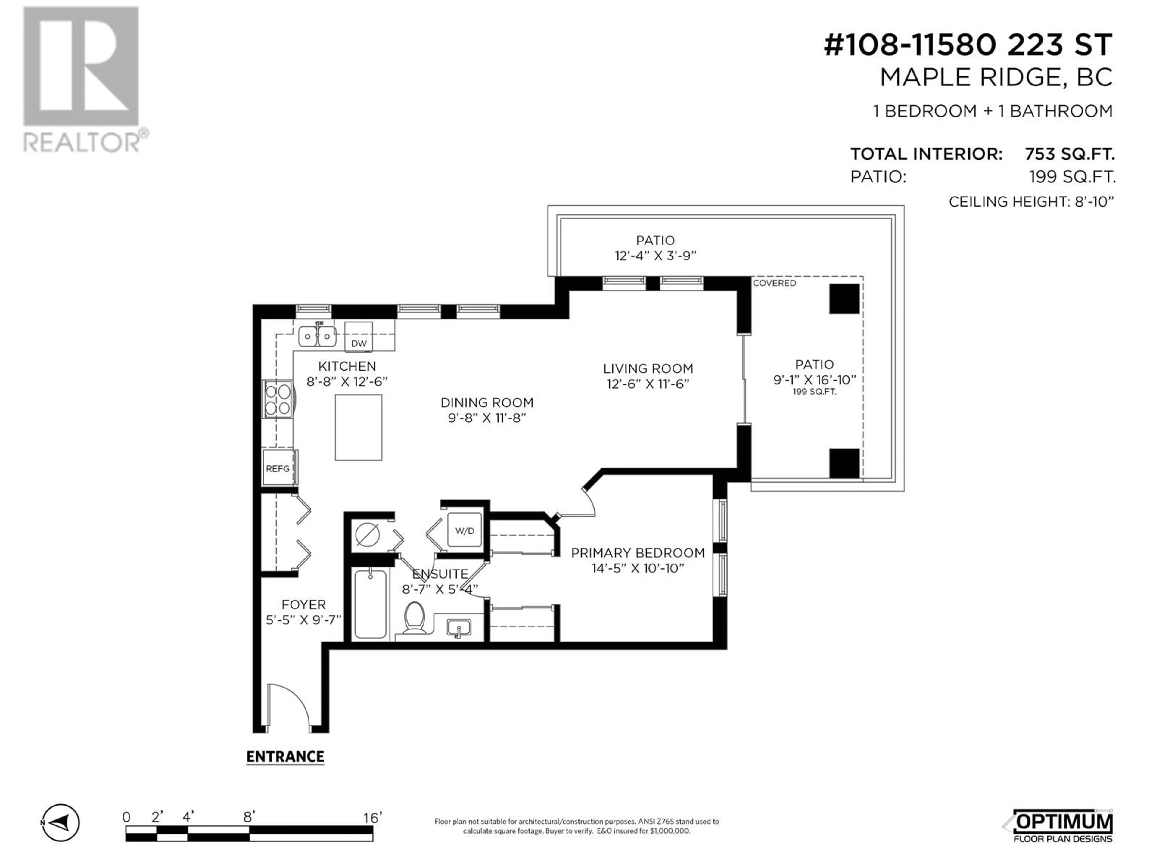 Floor plan for 108 - 11580 223 STREET, Maple Ridge British Columbia V2X9H1