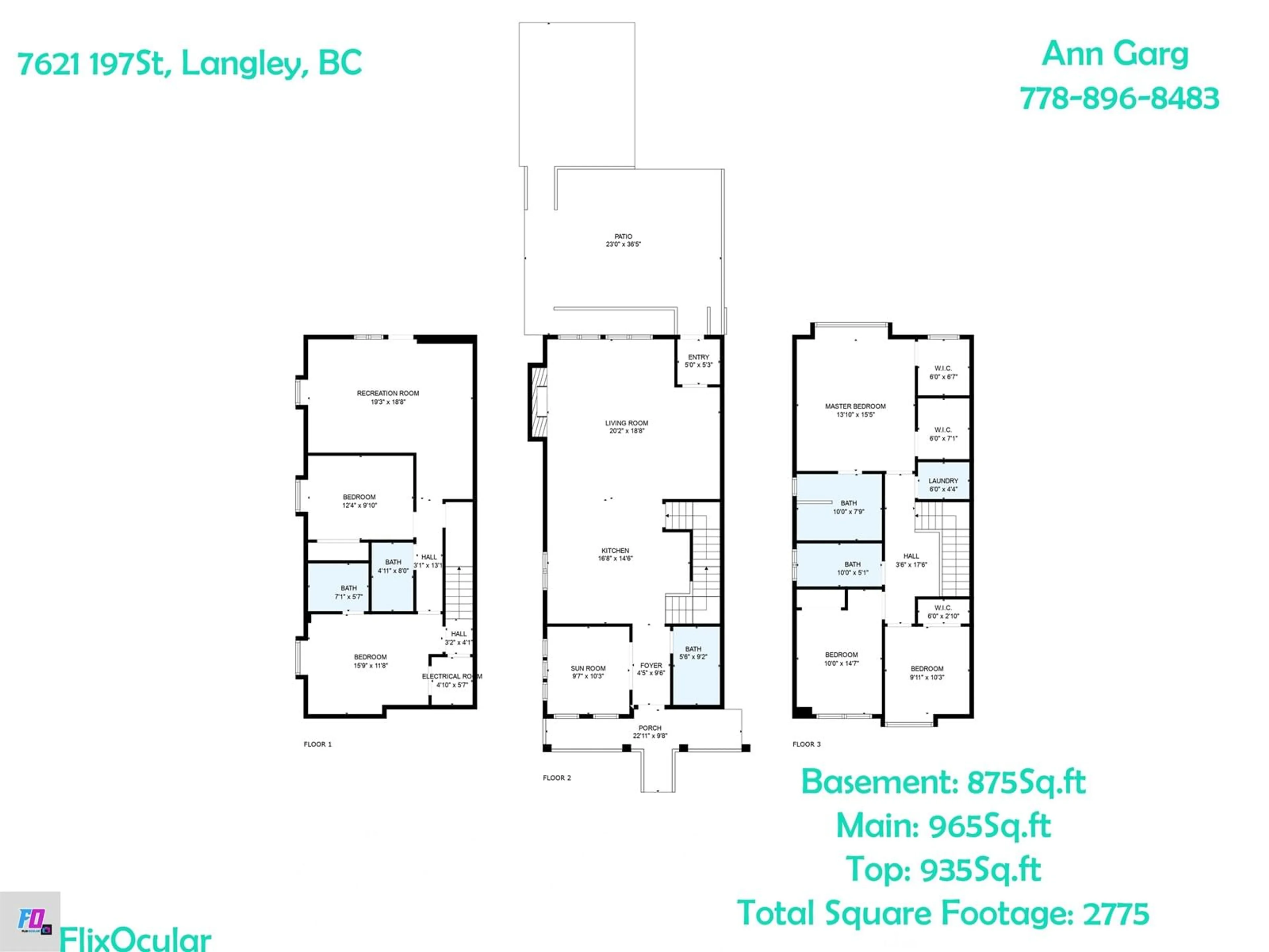 Floor plan for 7621 197, Langley British Columbia V3A7X8