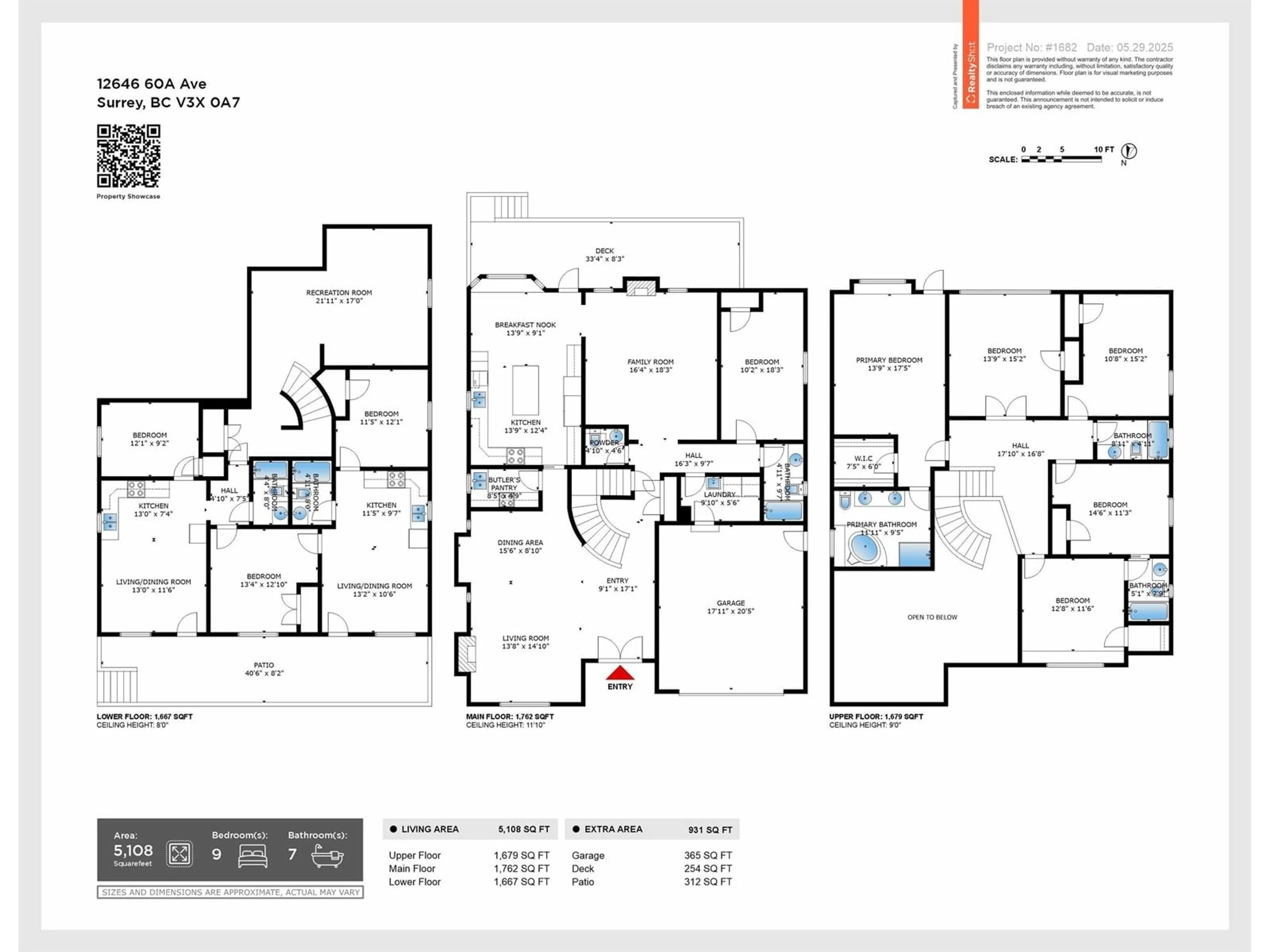Floor plan for 12646 60A, Surrey British Columbia V3X0A7