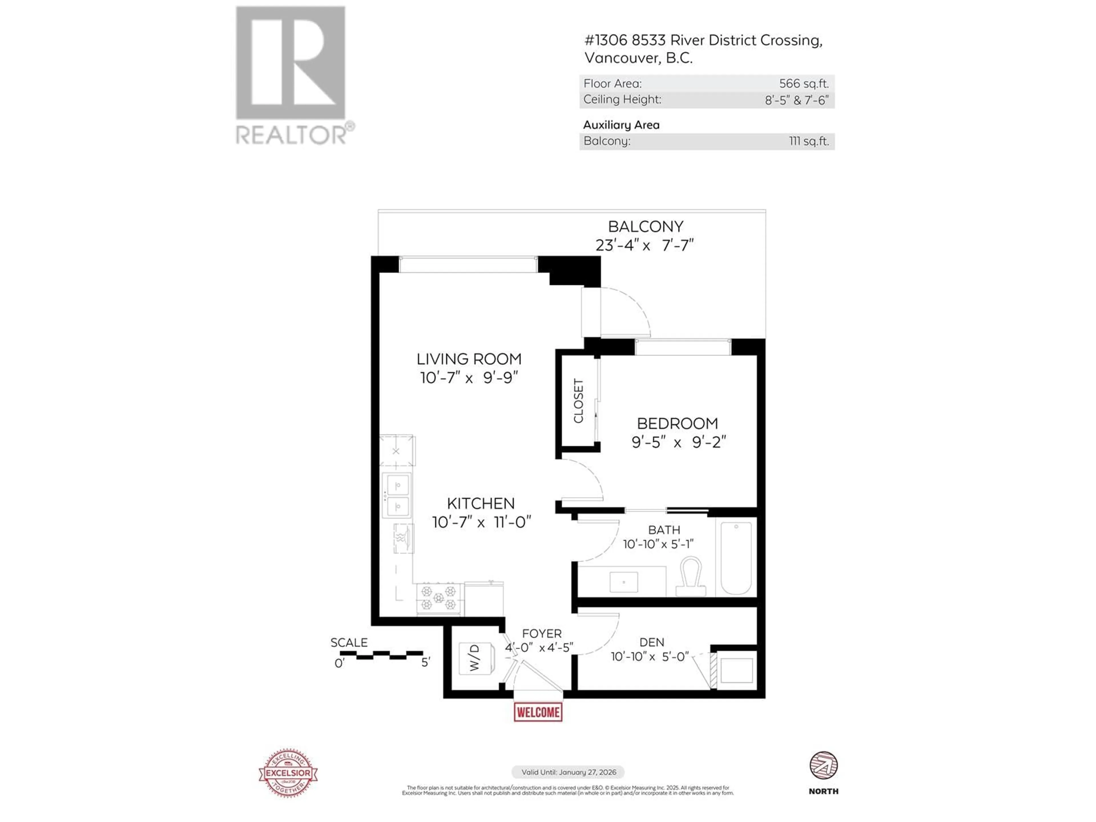 Floor plan for 1306 - 8533 RIVER DISTRICT CROSSING, Vancouver British Columbia V5S0H2