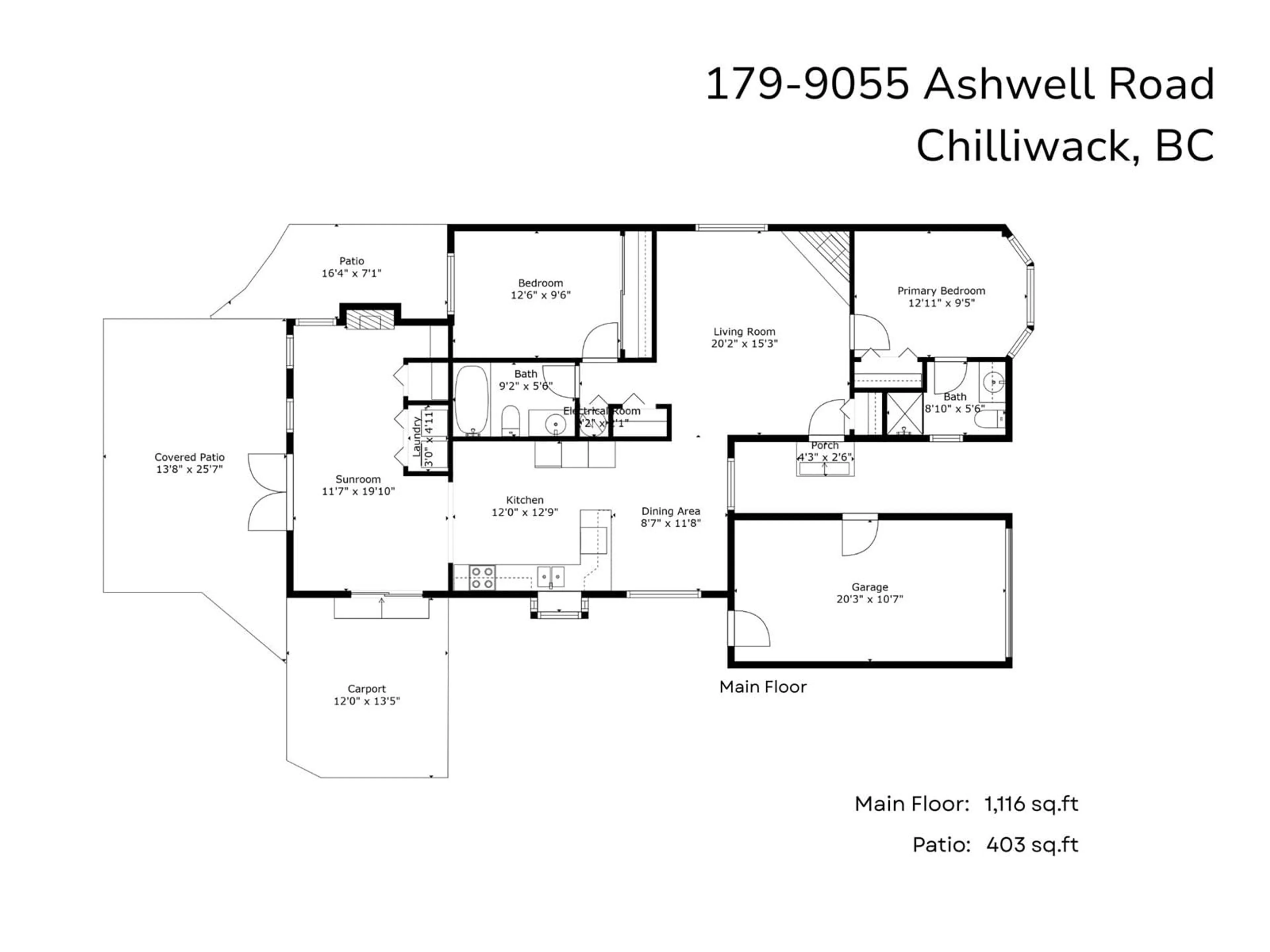 Floor plan for 179 - 9055 ASHWELL ROAD, Chilliwack British Columbia V2P7S6