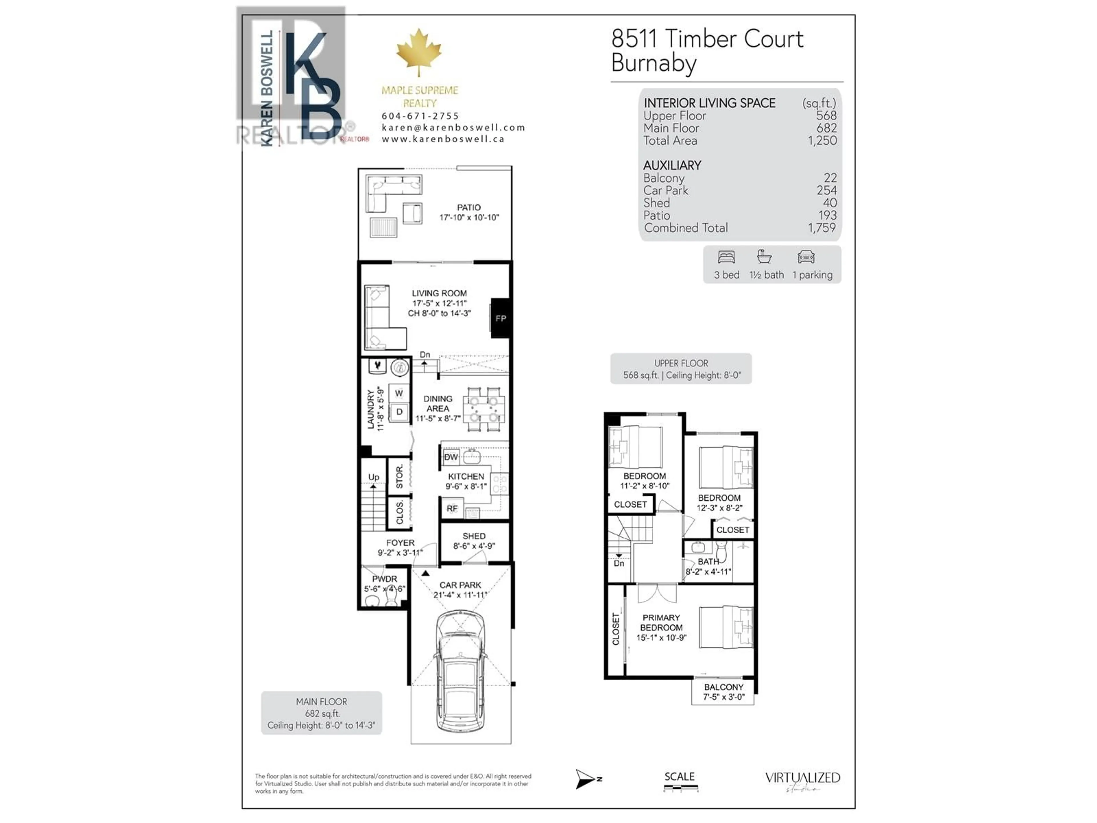 Floor plan for 8511 TIMBER COURT, Burnaby British Columbia V5A4B6