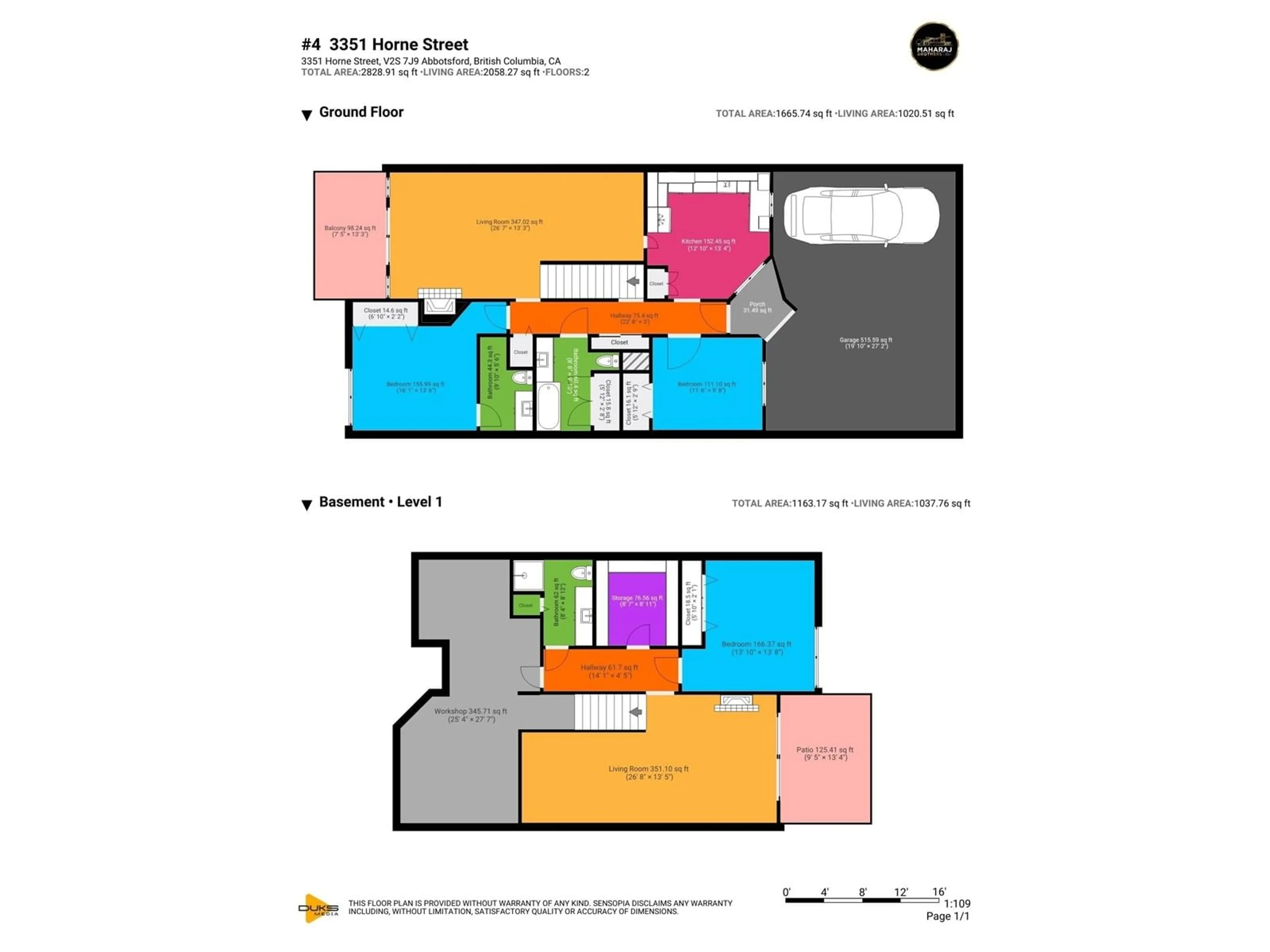 Floor plan for 4 - 3351 HORN, Abbotsford British Columbia V2S7J9