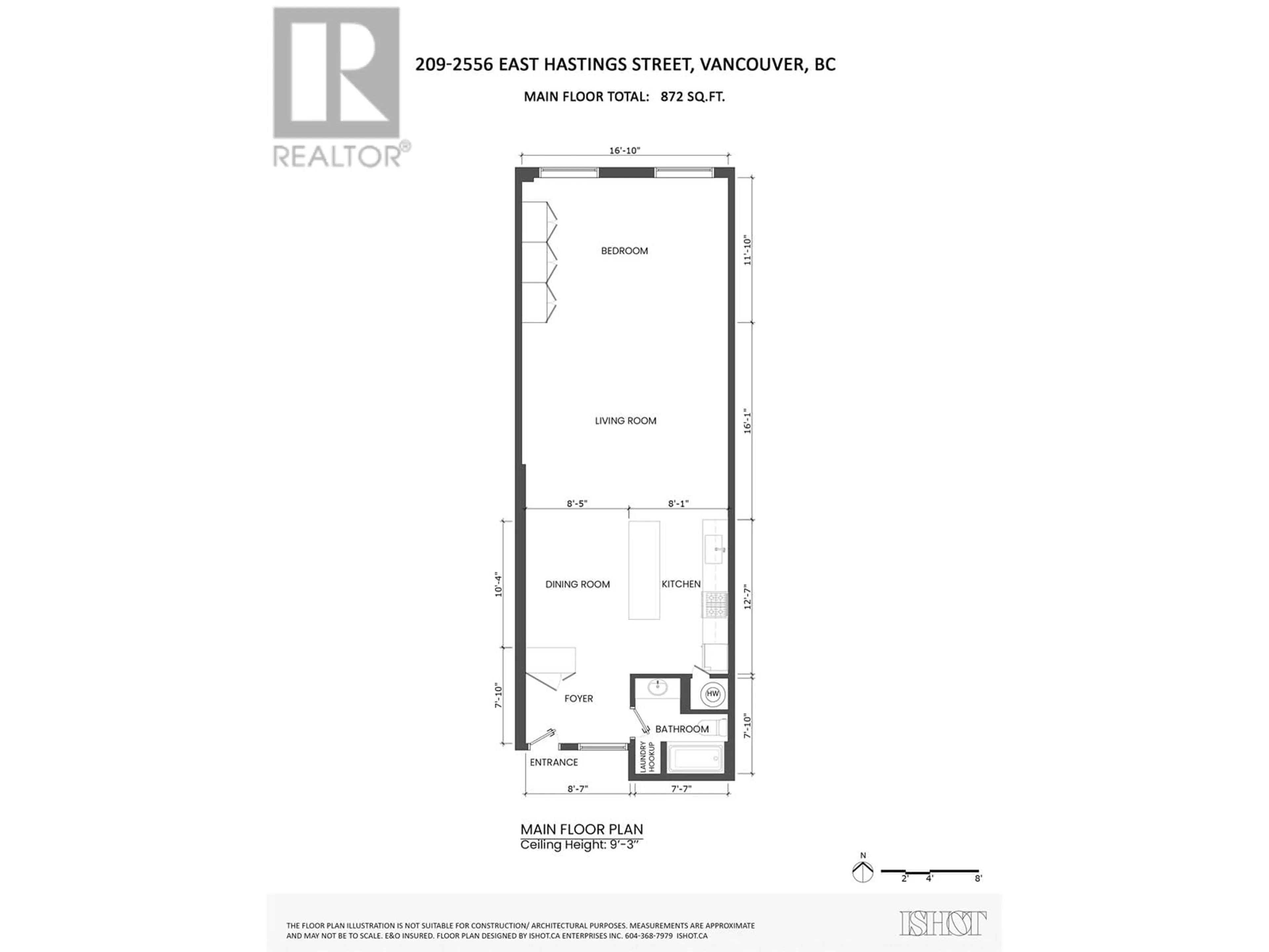 Floor plan for 209 - 2556 HASTINGS STREET, Vancouver British Columbia V5K1Z3