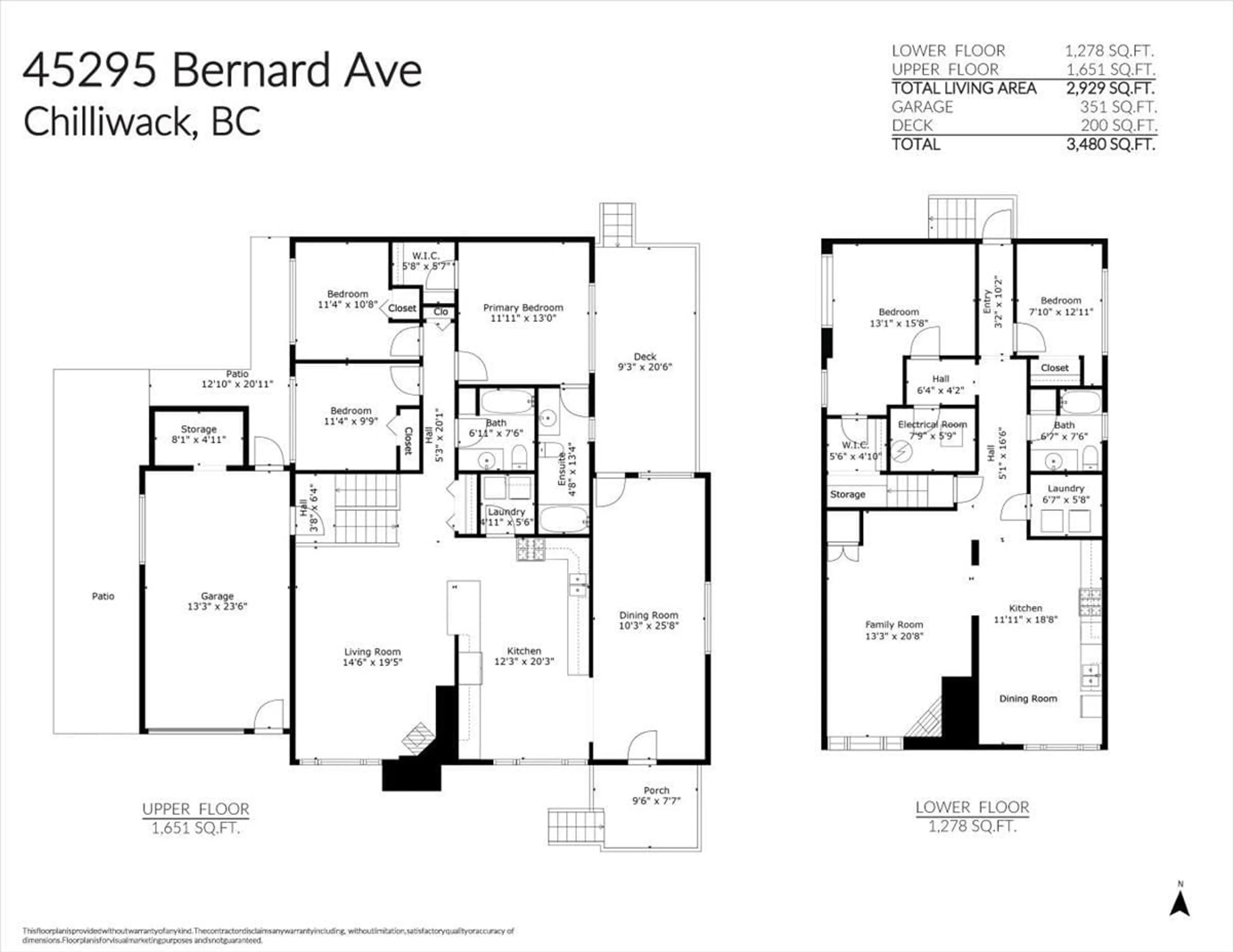 Floor plan for 45295 BERNARD AVENUE, Chilliwack British Columbia V2P1H3