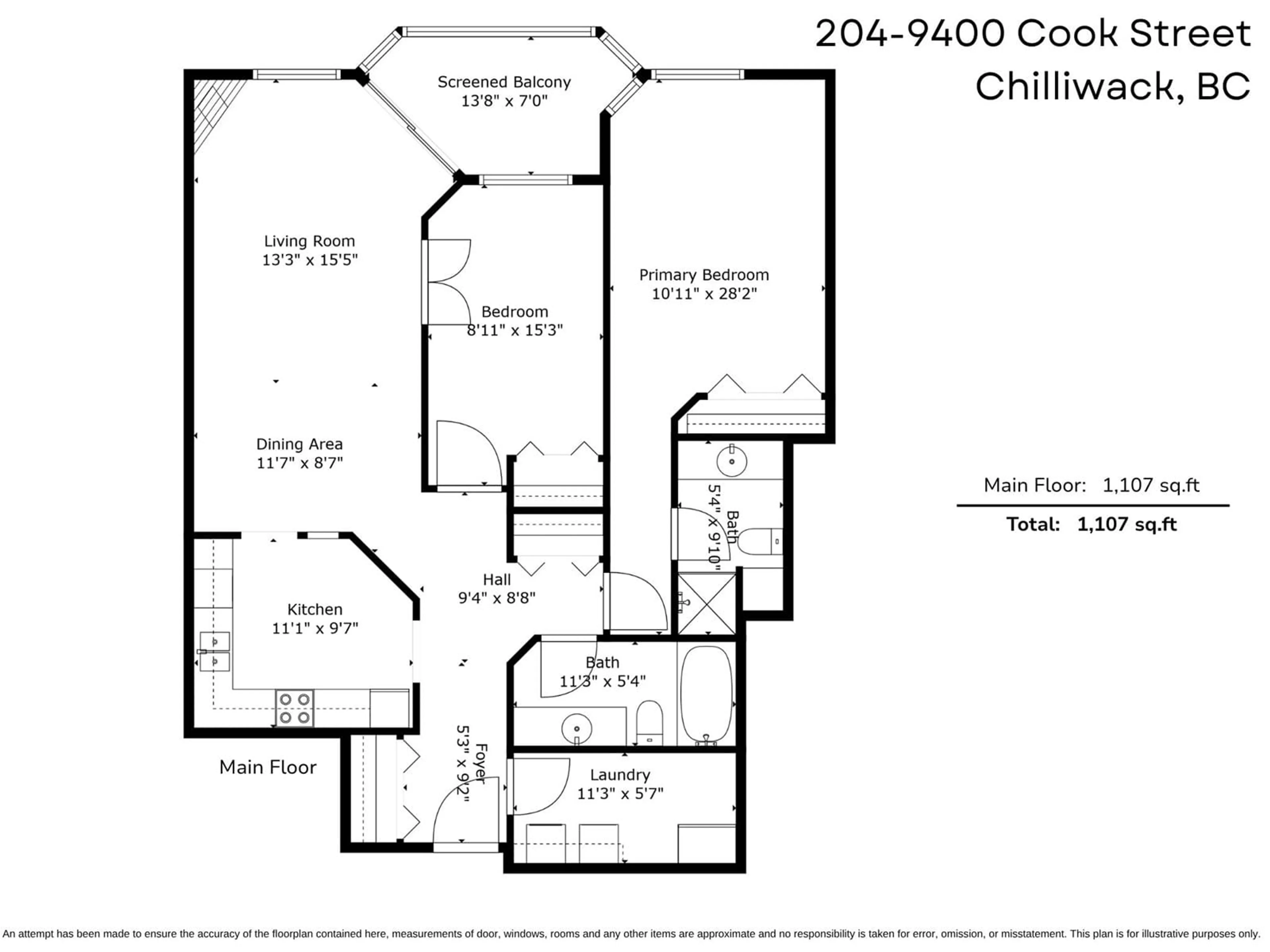 Floor plan for 204 - 9400 COOK STREET, Chilliwack British Columbia V2P4J6