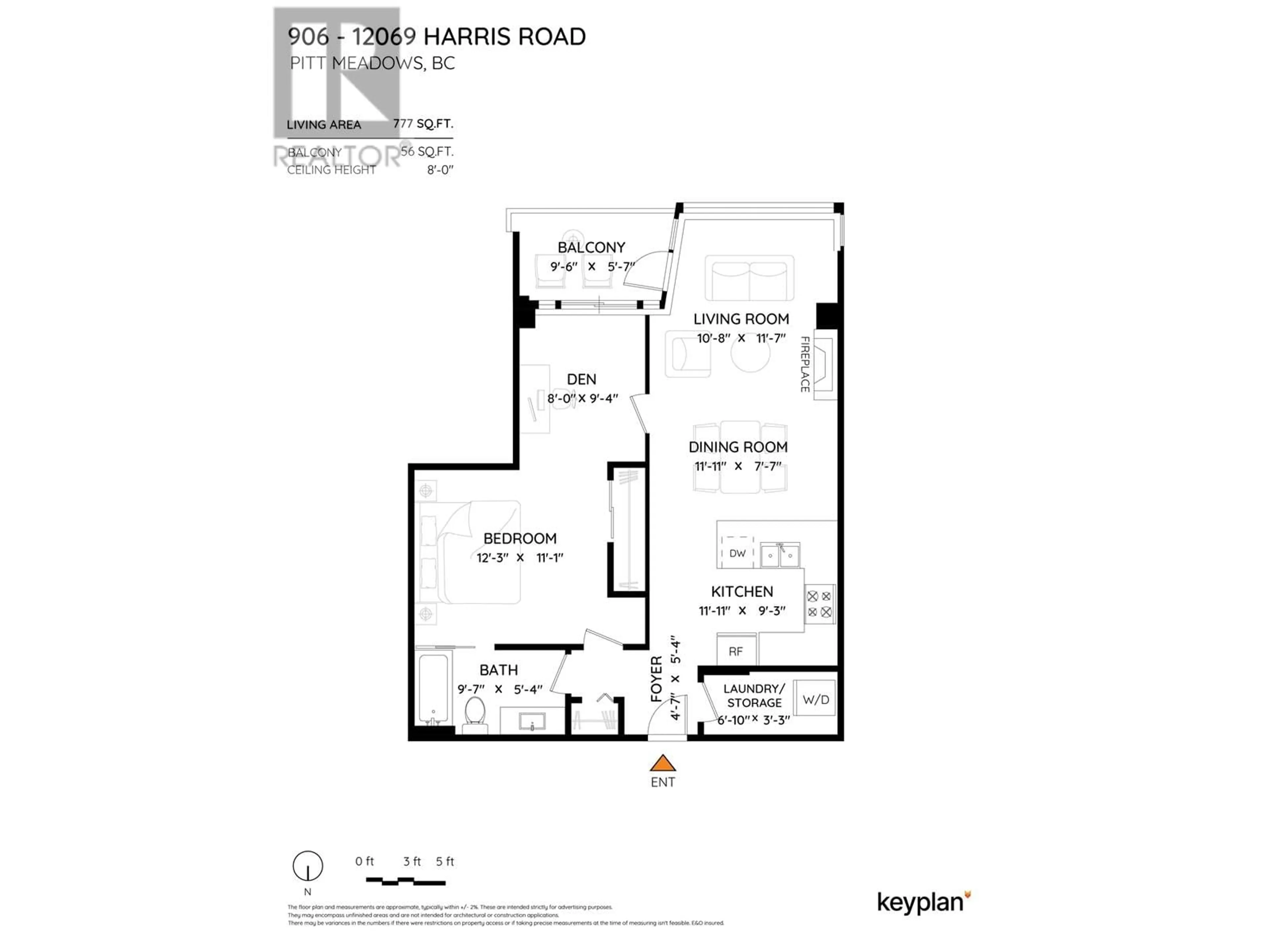 Floor plan for 906 - 12069 HARRIS ROAD, Pitt Meadows British Columbia V3Y0C8