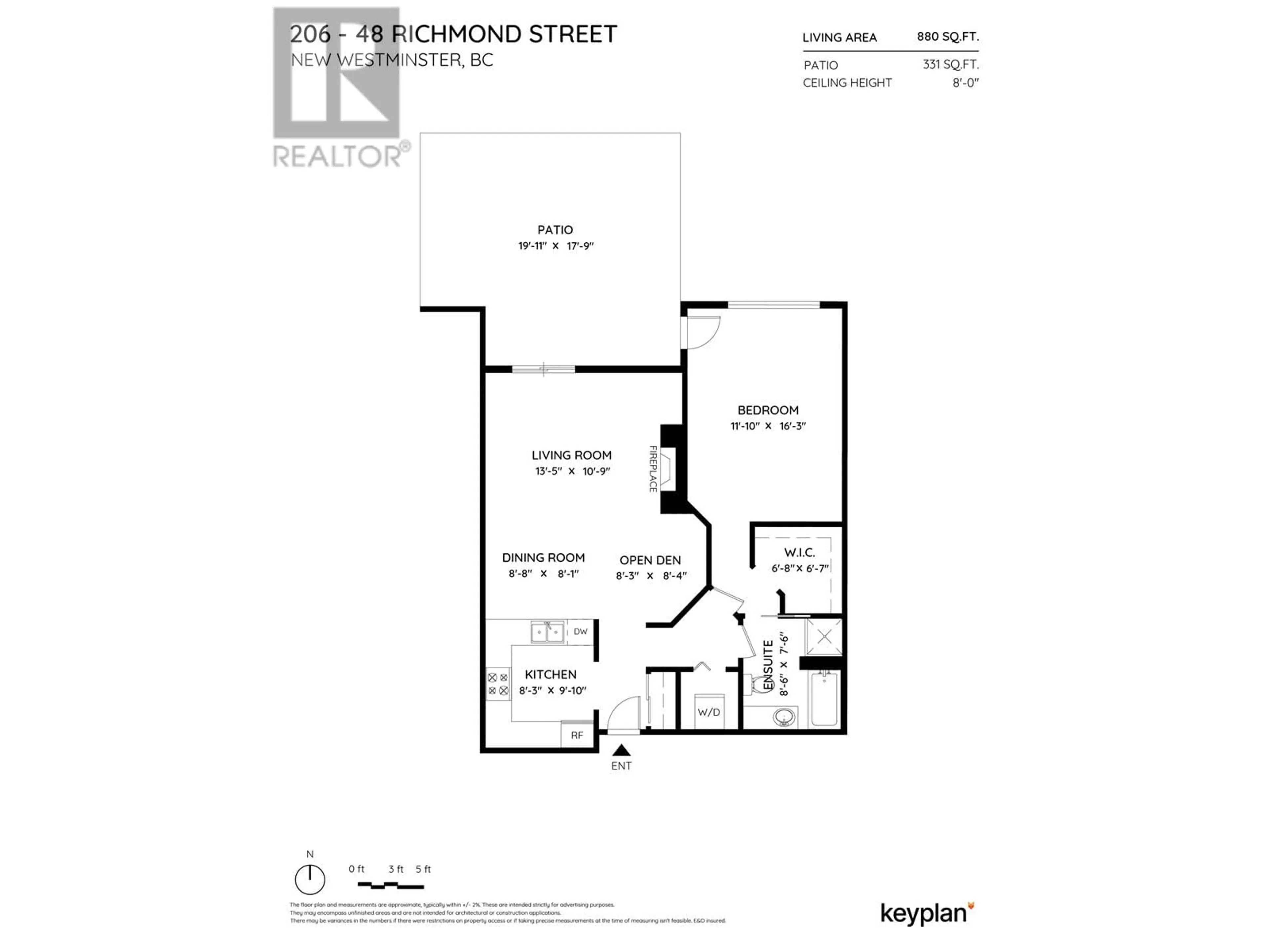 Floor plan for 206 - 48 RICHMOND STREET, New Westminster British Columbia V3L5P4