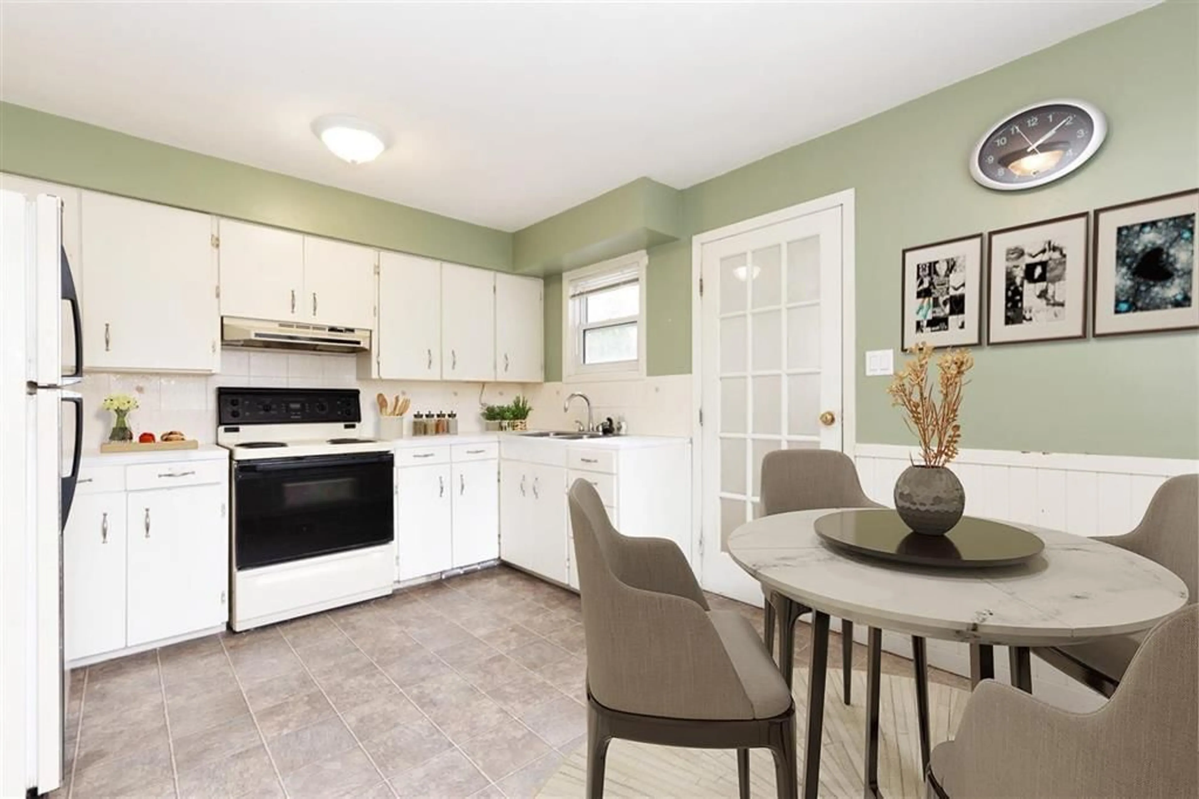 Open concept kitchen, ceramic/tile floor for 8923 SHEPHERD, Delta British Columbia V4C4J9