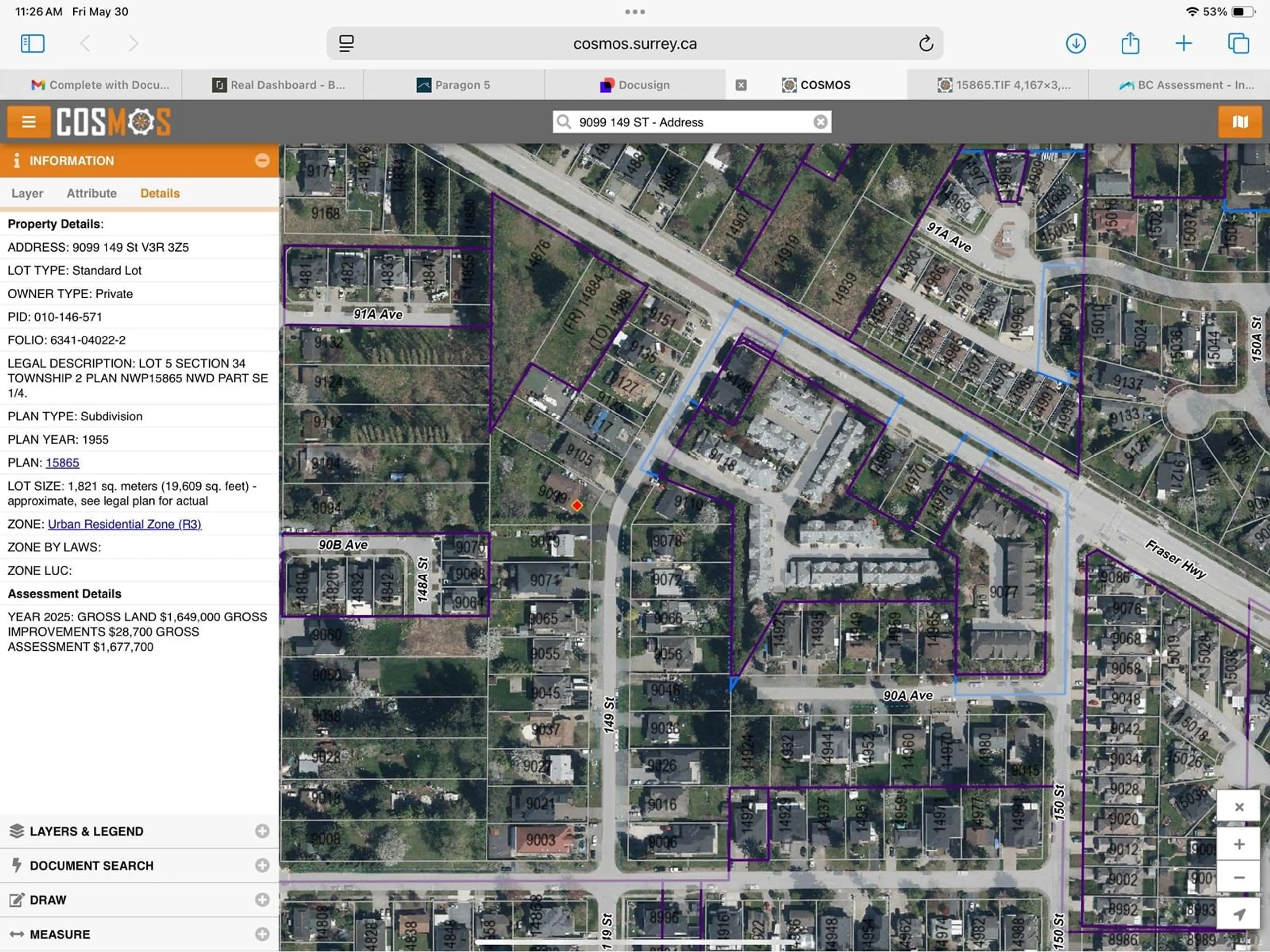 Picture of a map for 9099 149, Surrey British Columbia V3R3Z5