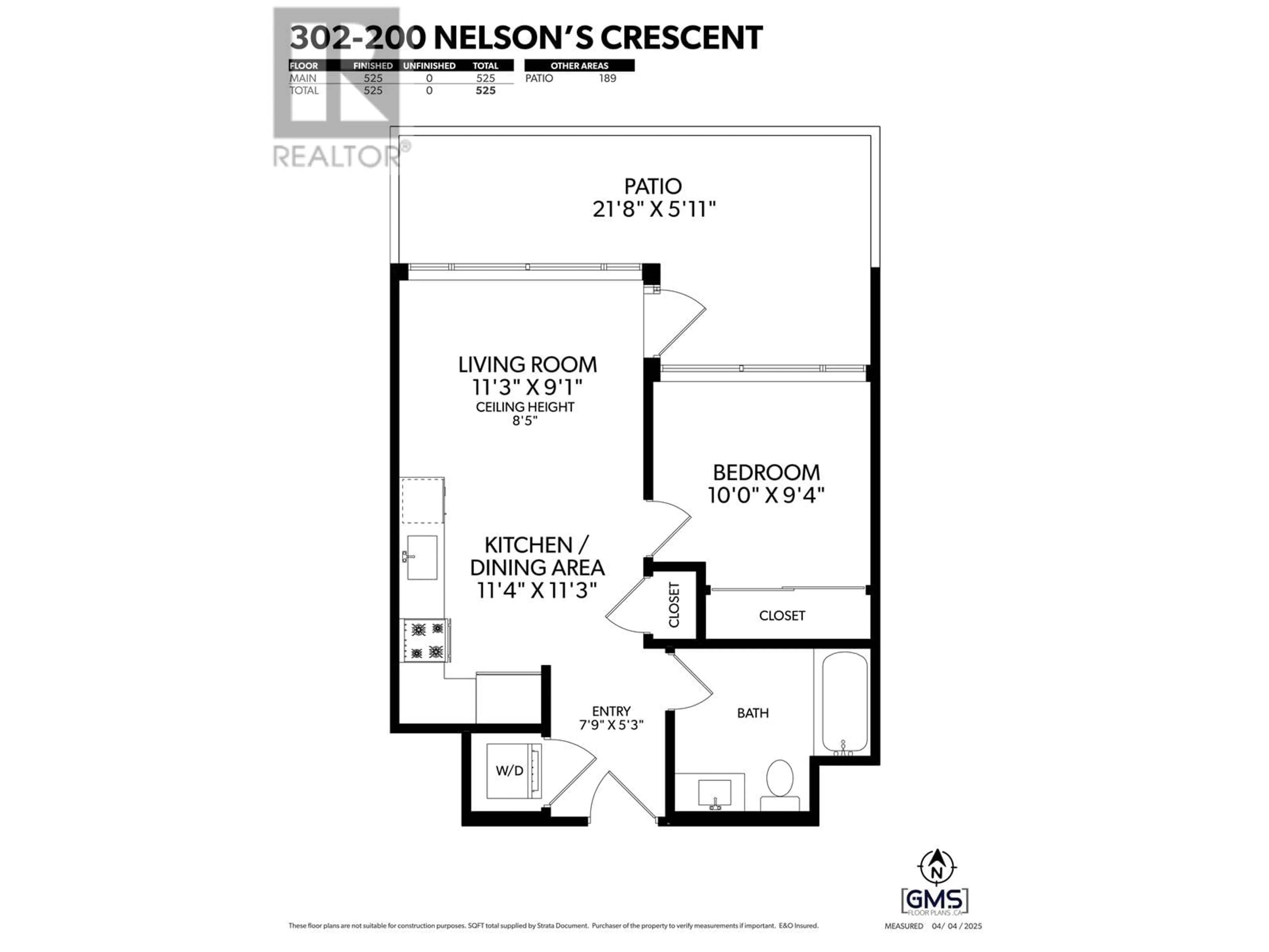 Floor plan for 302 - 200 NELSON'S CRESCENT, New Westminster British Columbia V3L0H4