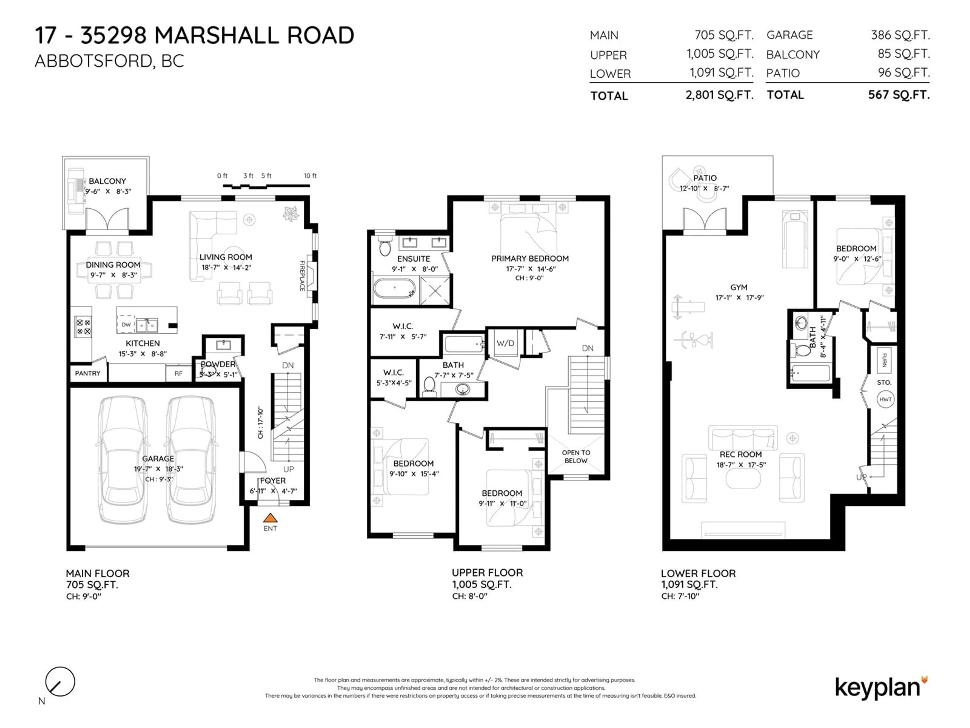 Floor plan for 17 - 35298 MARSHALL, Abbotsford British Columbia V3G0E2